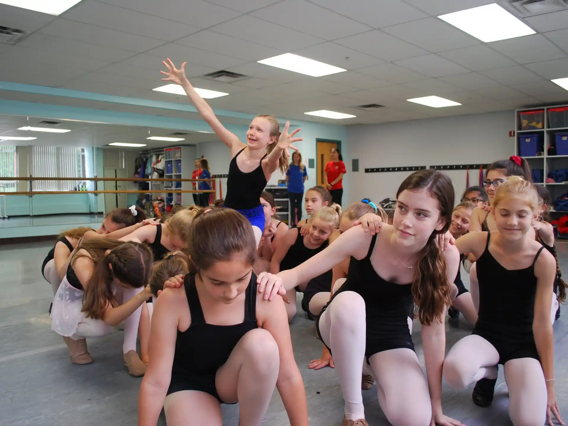 a group of people dancing