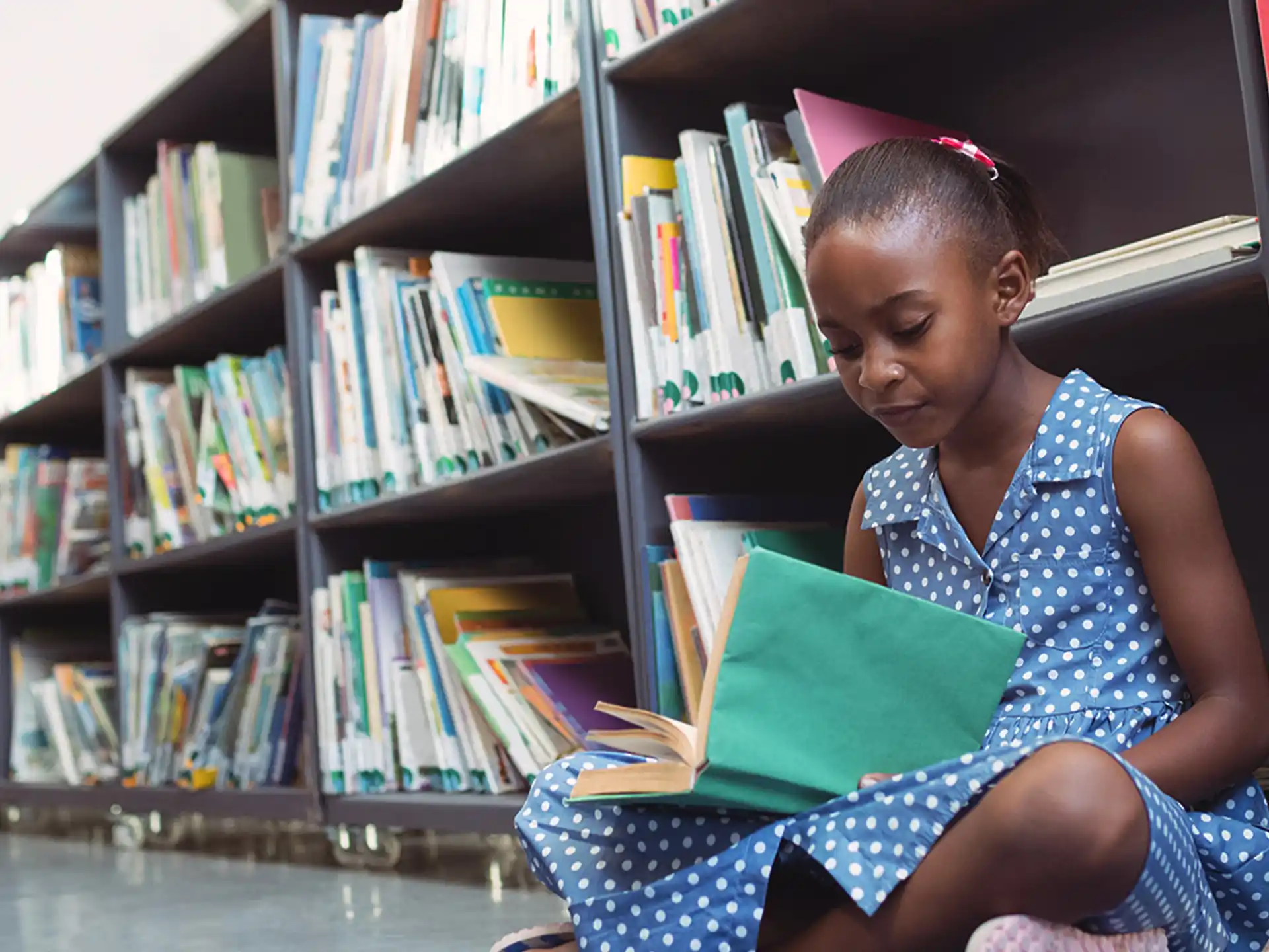 a girl reading a book