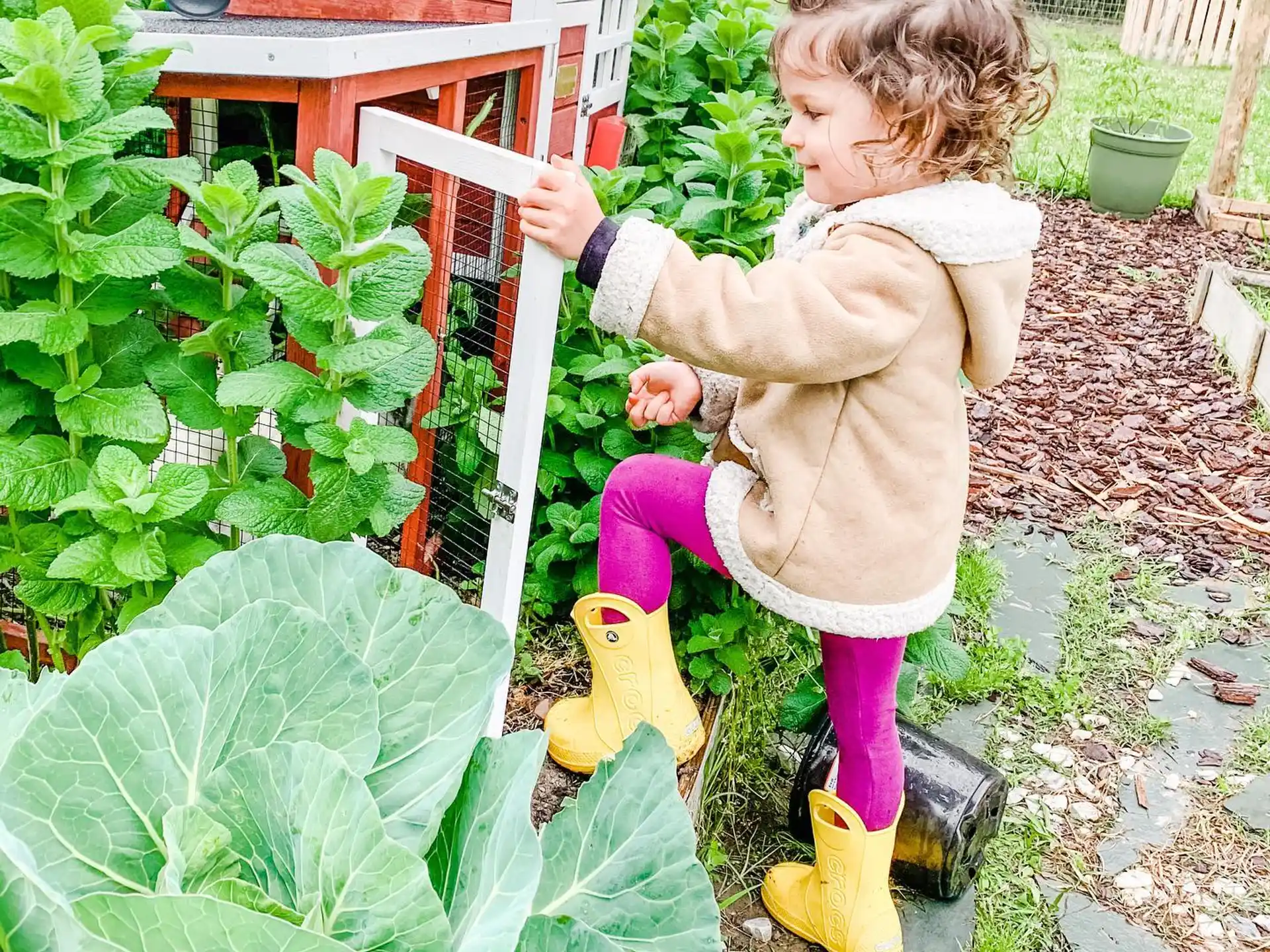 a girl in a garden