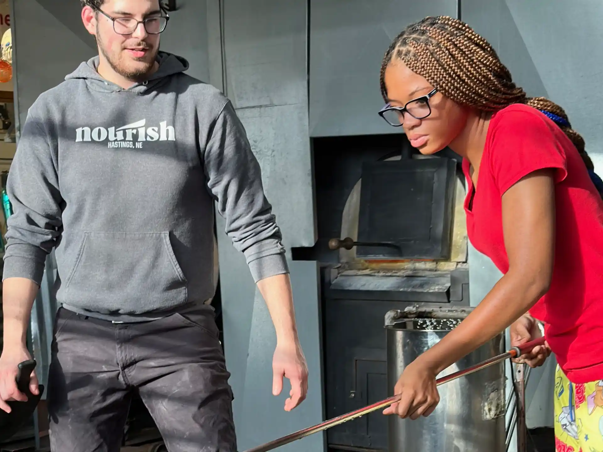 a man and a woman cooking