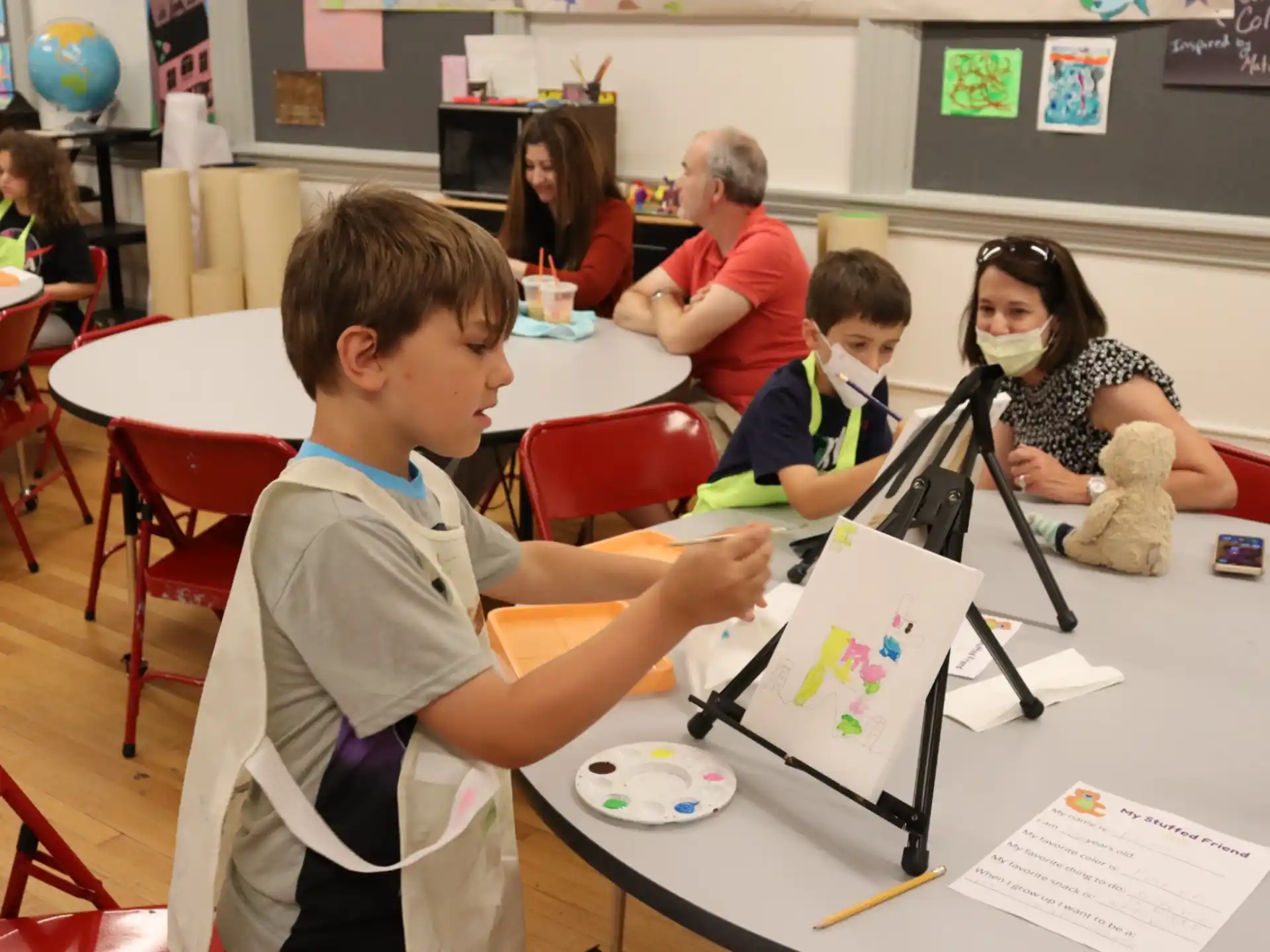 a group of children in a classroom