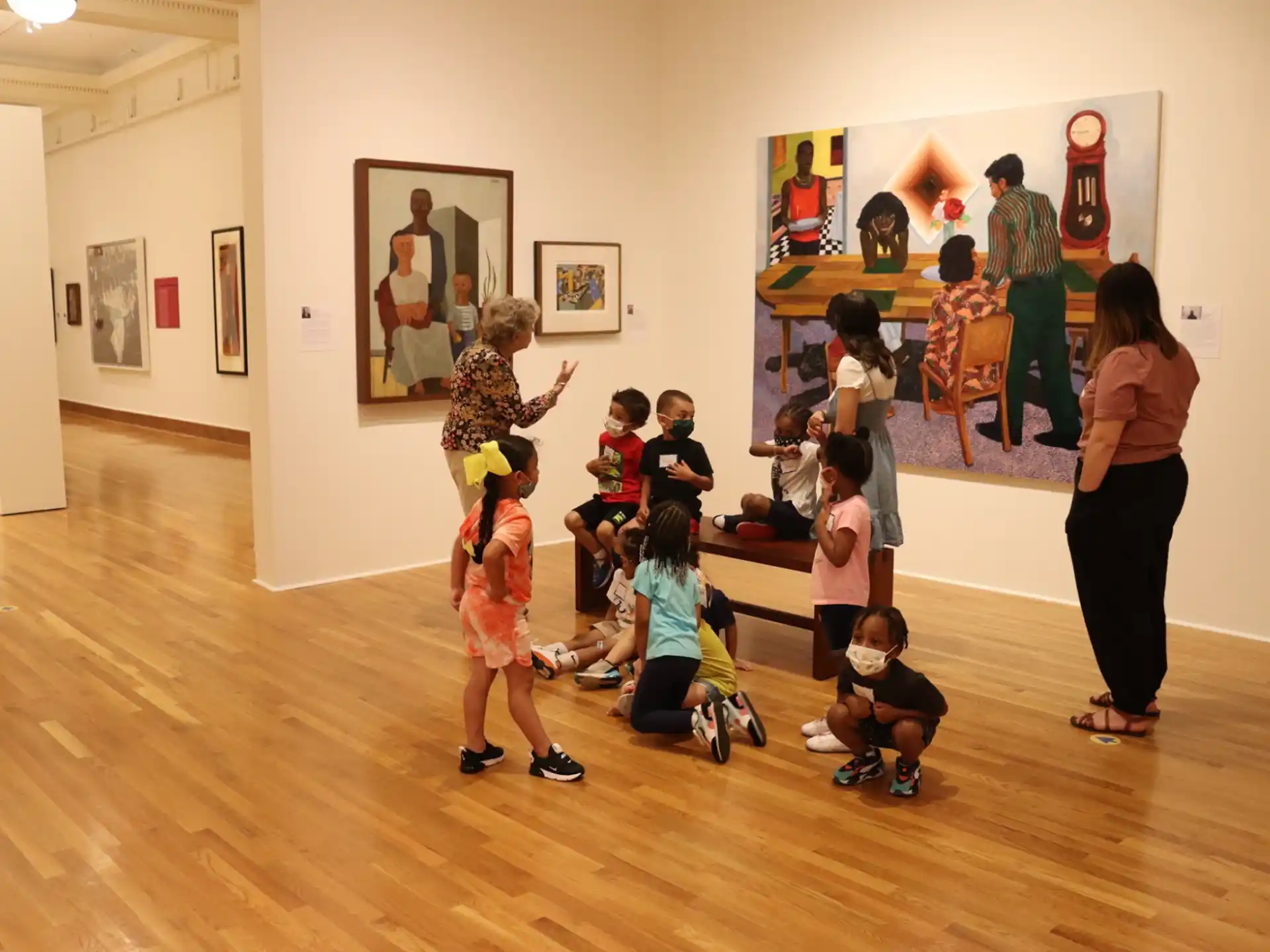a group of people in a room