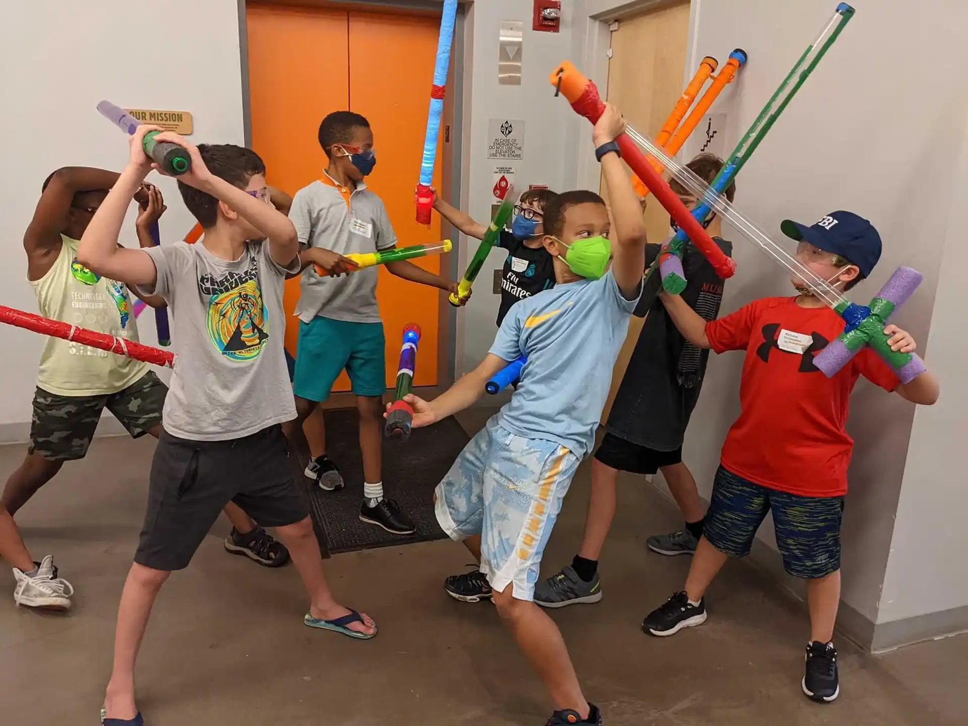a group of people in a room