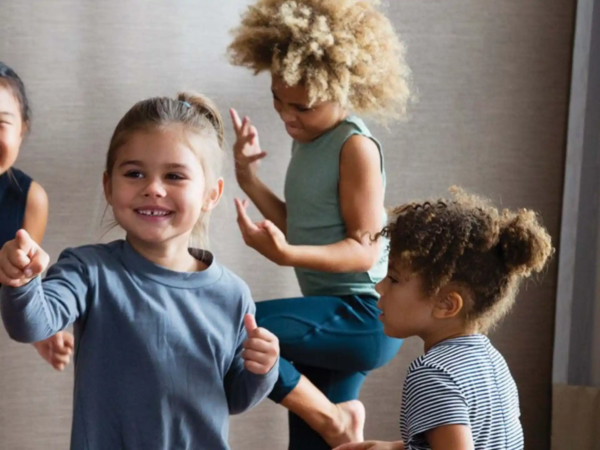a group of children dancing