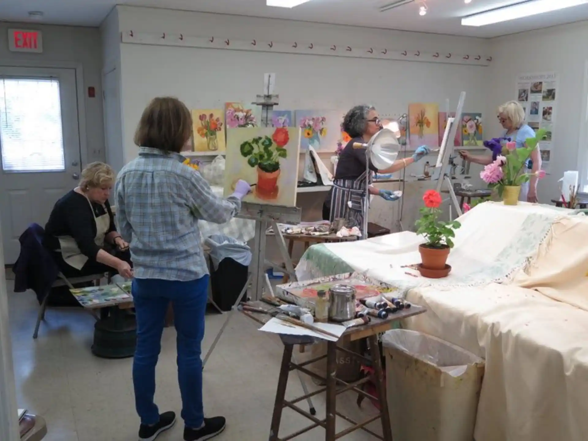 a group of people in a room