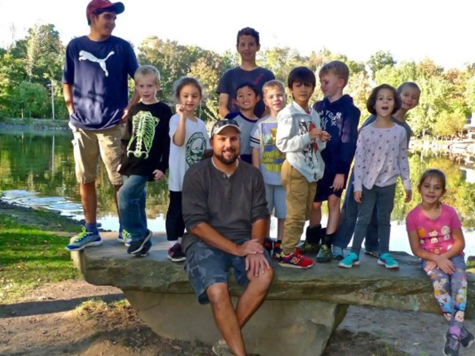 a group of people posing for a photo
