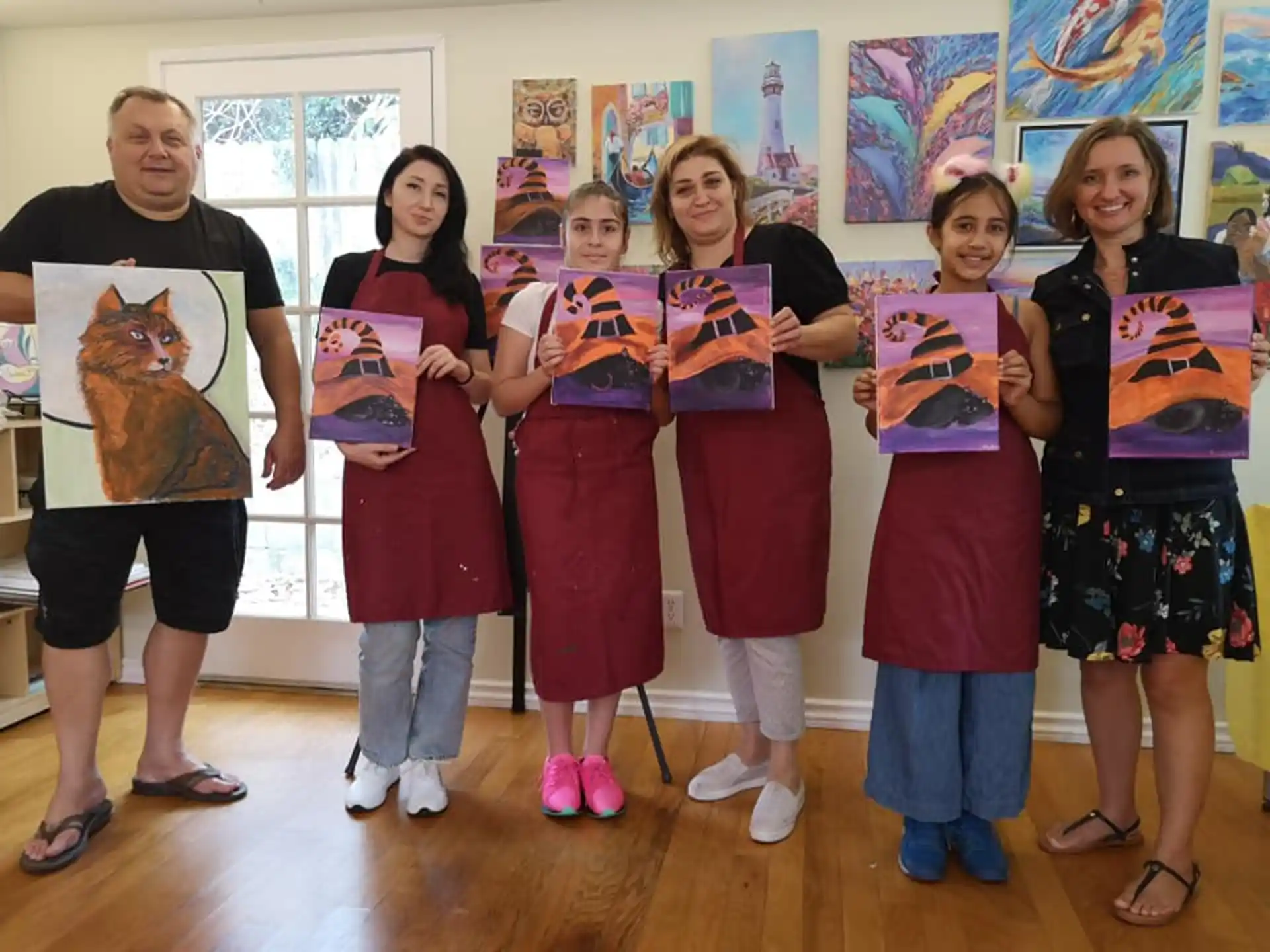 a group of people holding posters