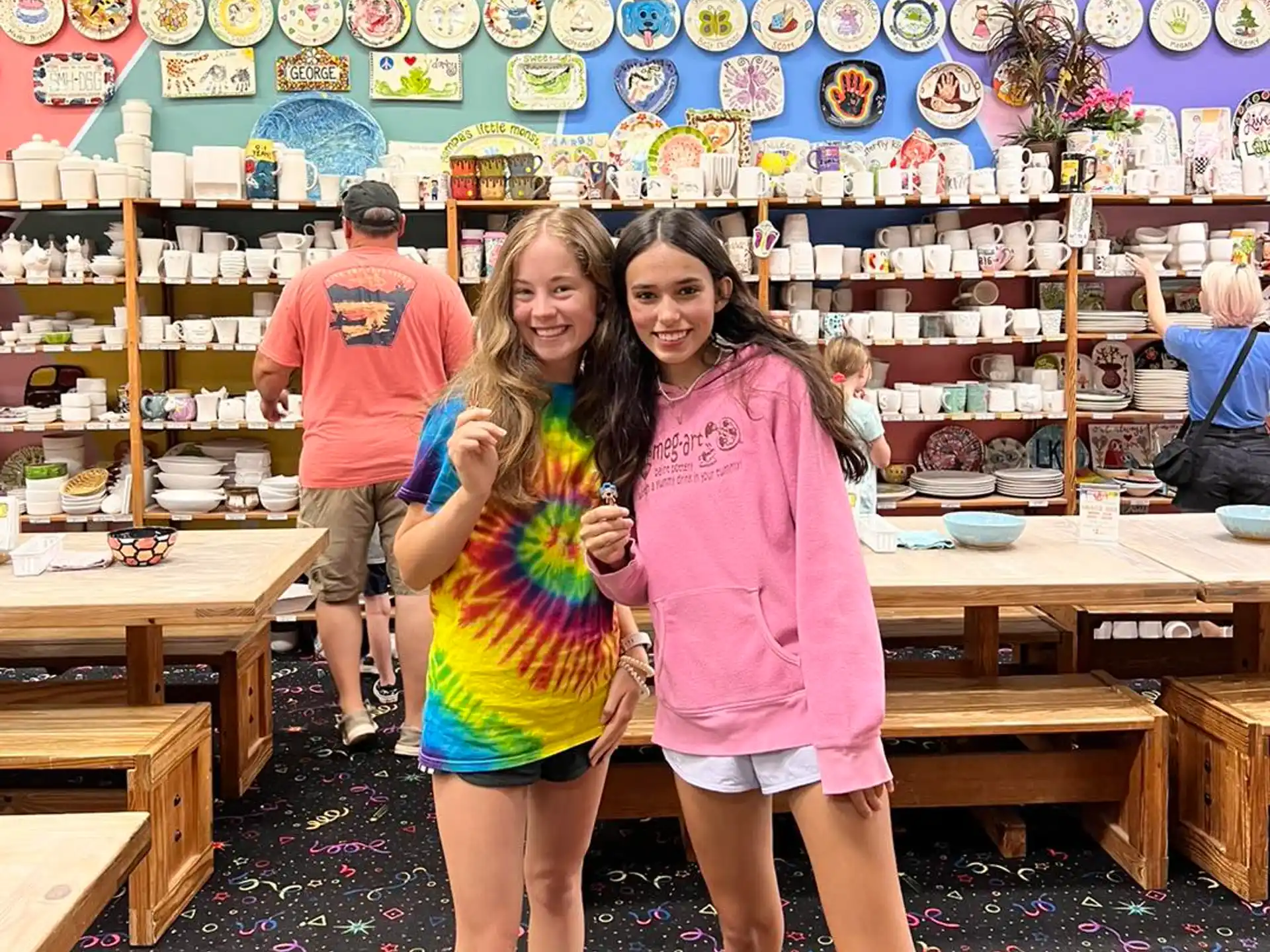 two girls posing for a picture
