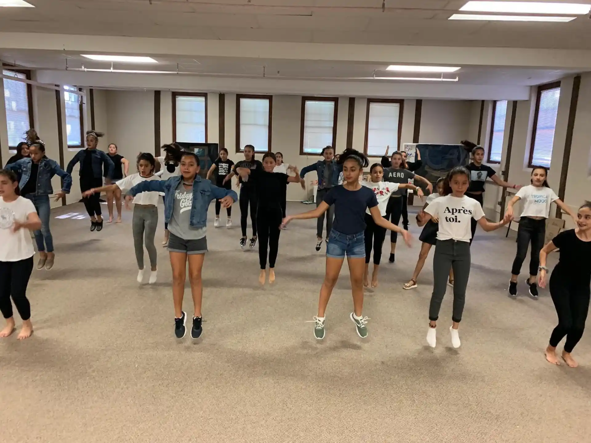 a group of people dancing