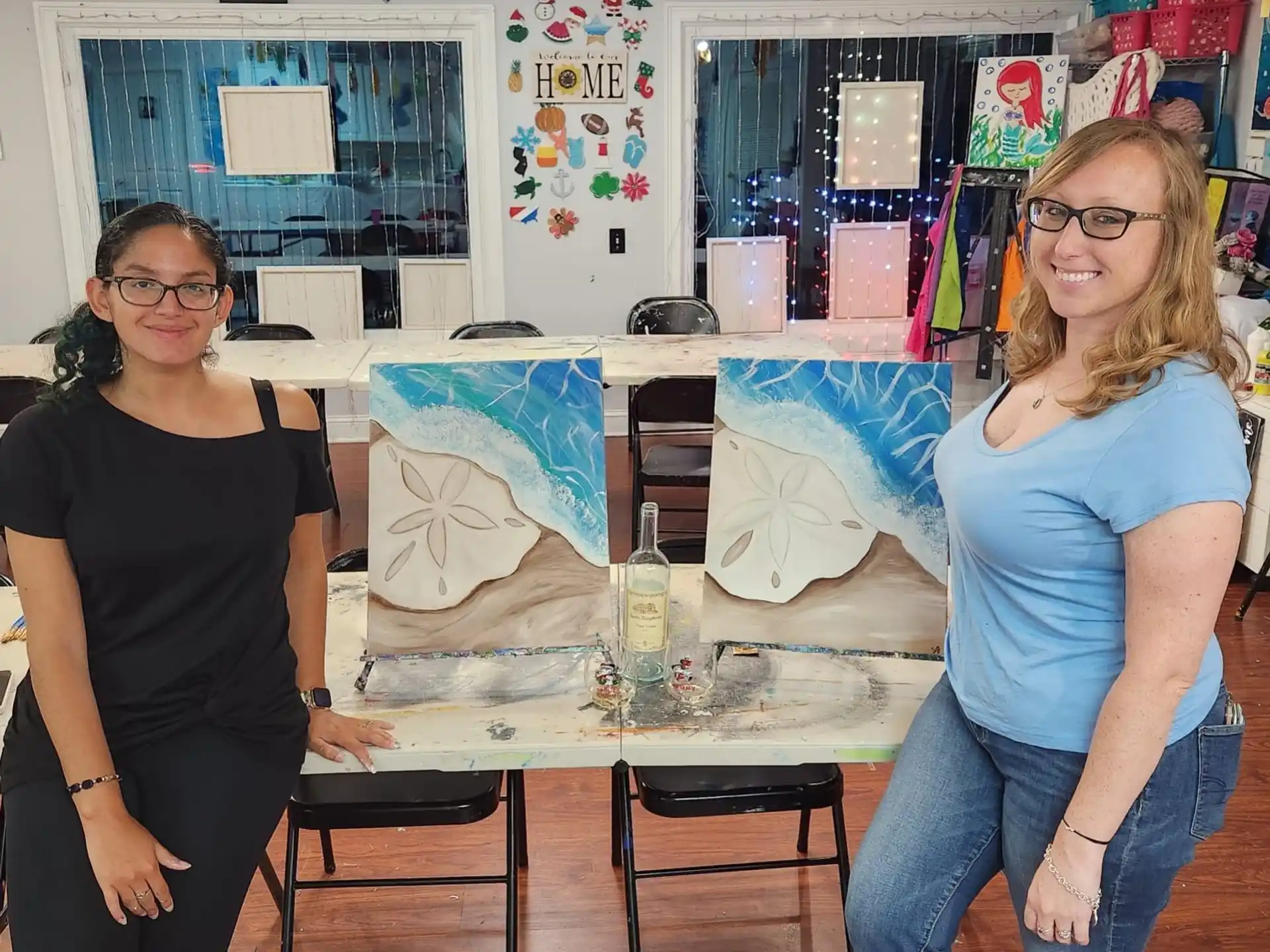 a couple of women posing for a picture