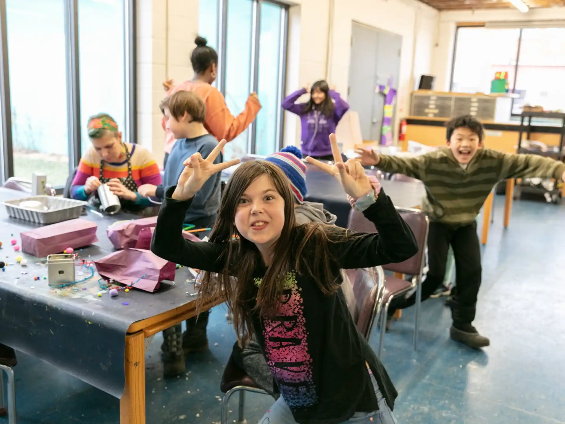 a group of children playing with toys