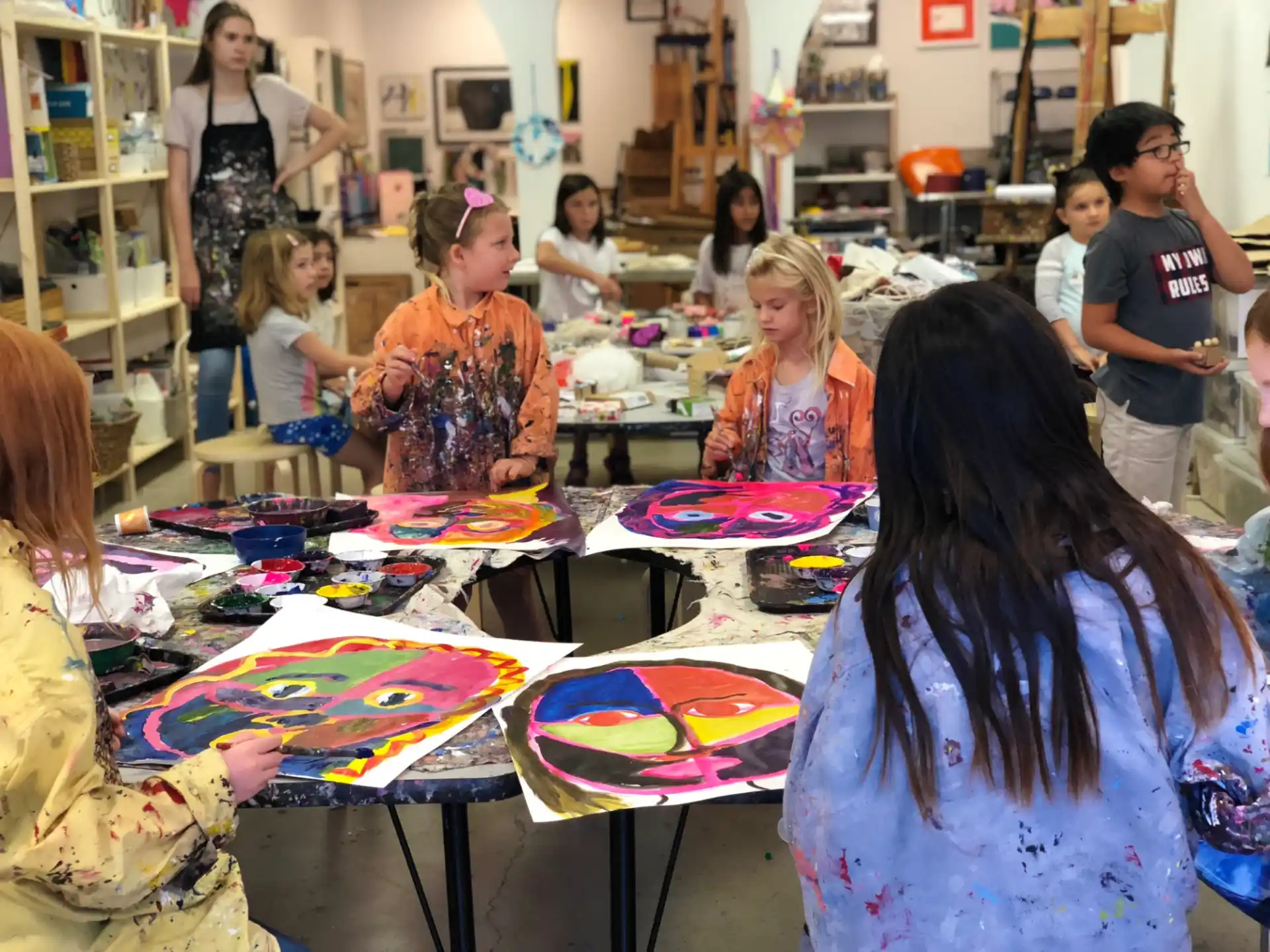 a group of people in a room