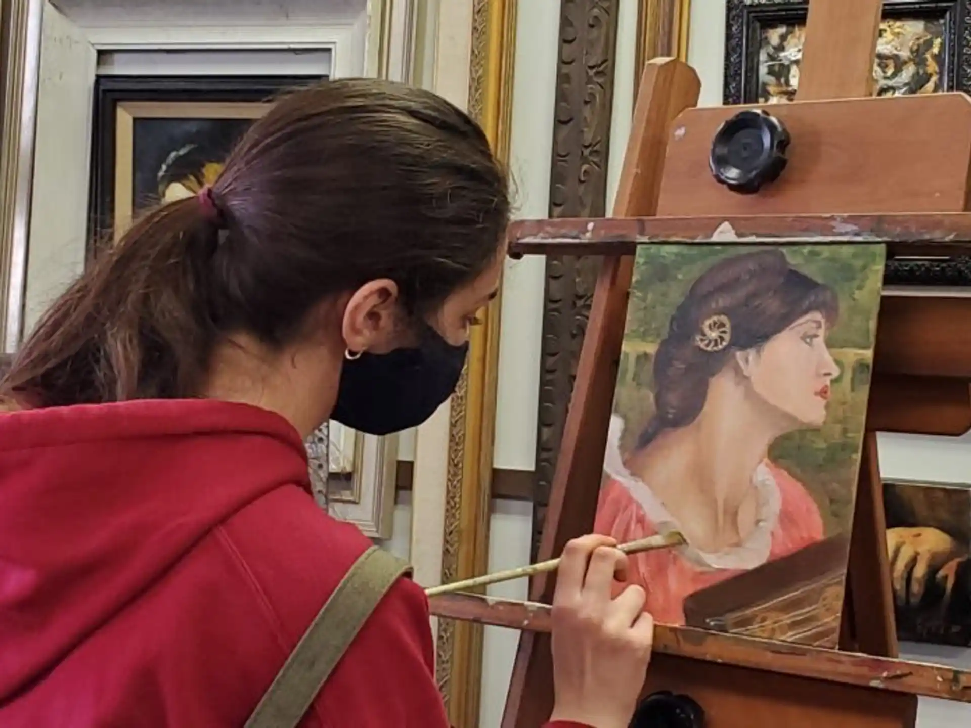 a person painting a picture