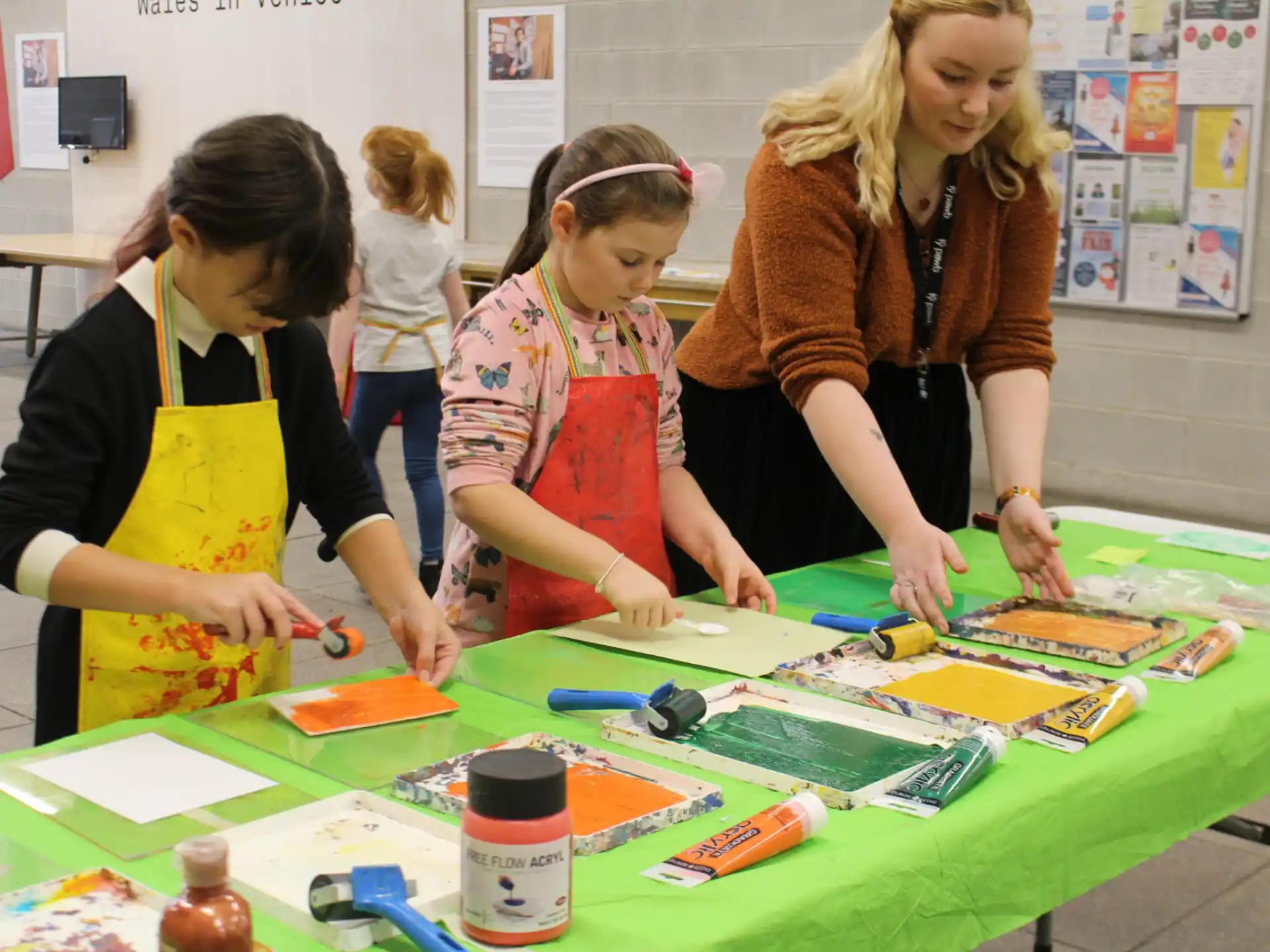 a group of women painting