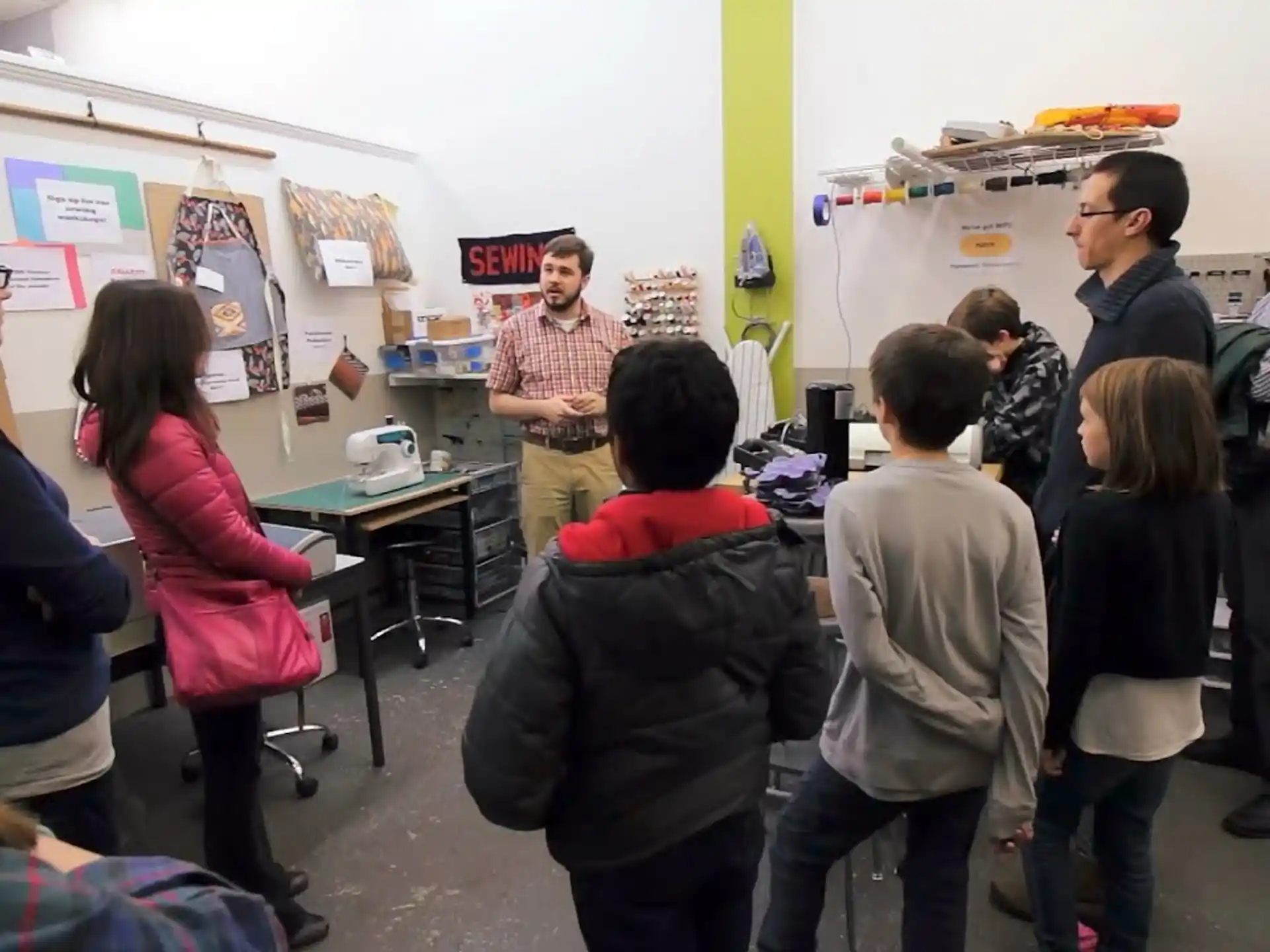 a group of people in a room