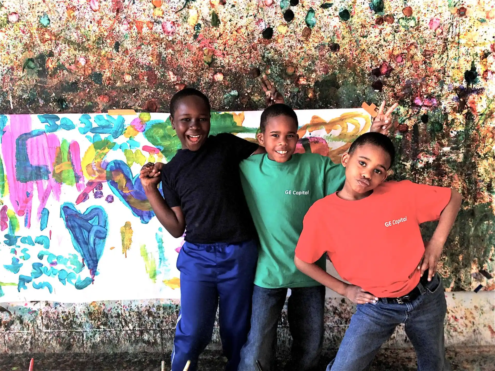 a group of boys posing for a picture
