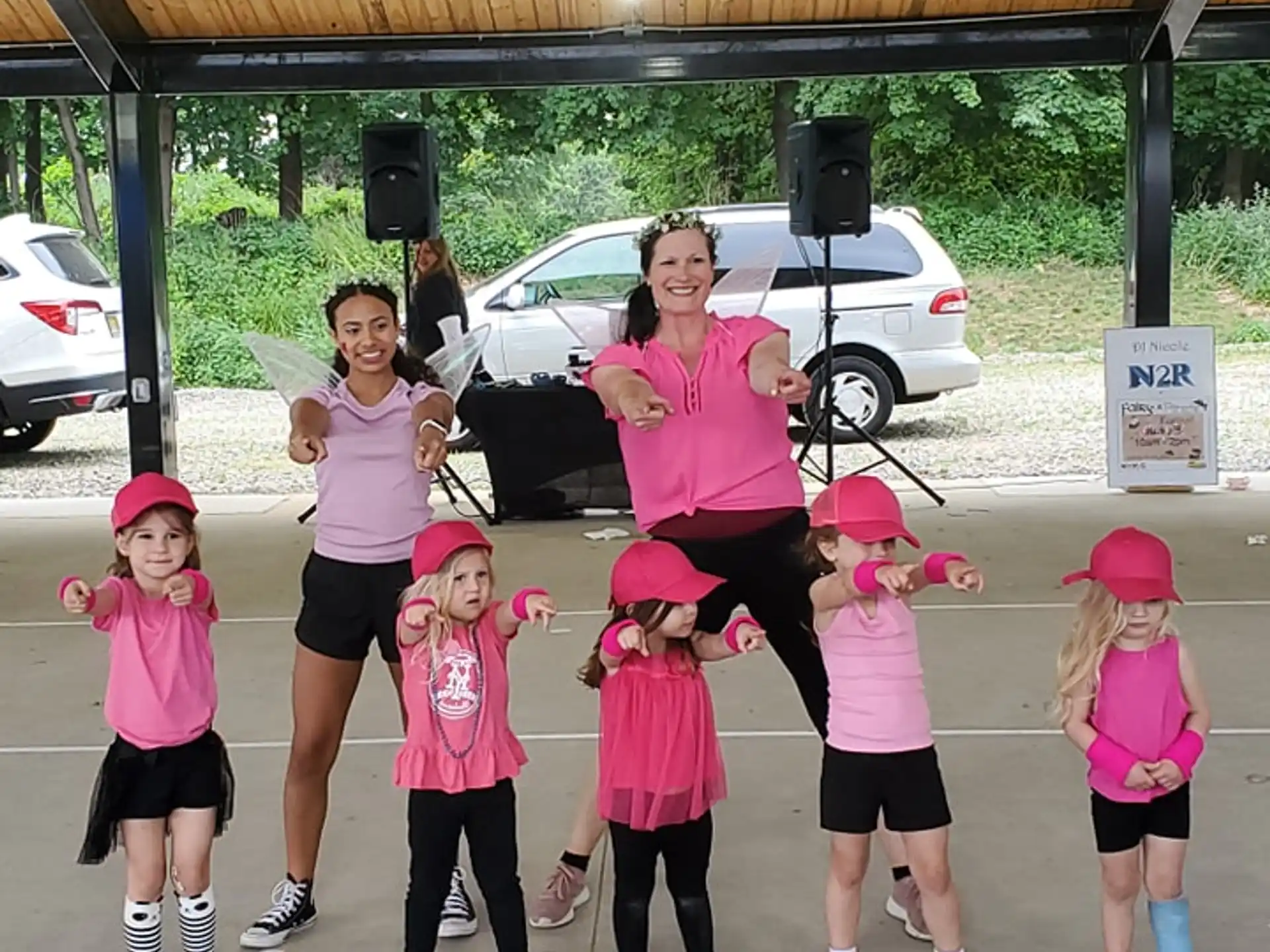 a group of girls posing for a photo