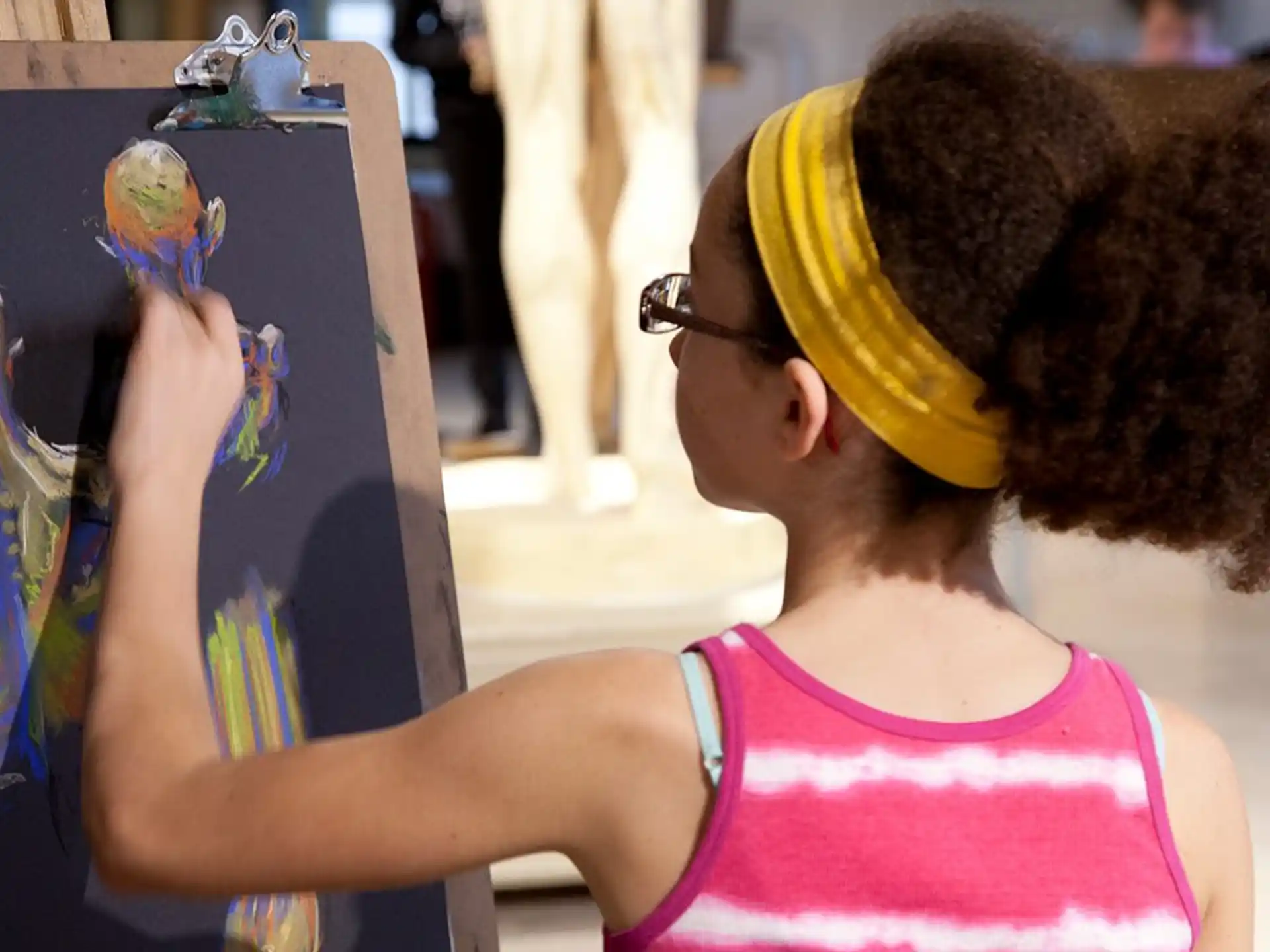 a person painting a picture