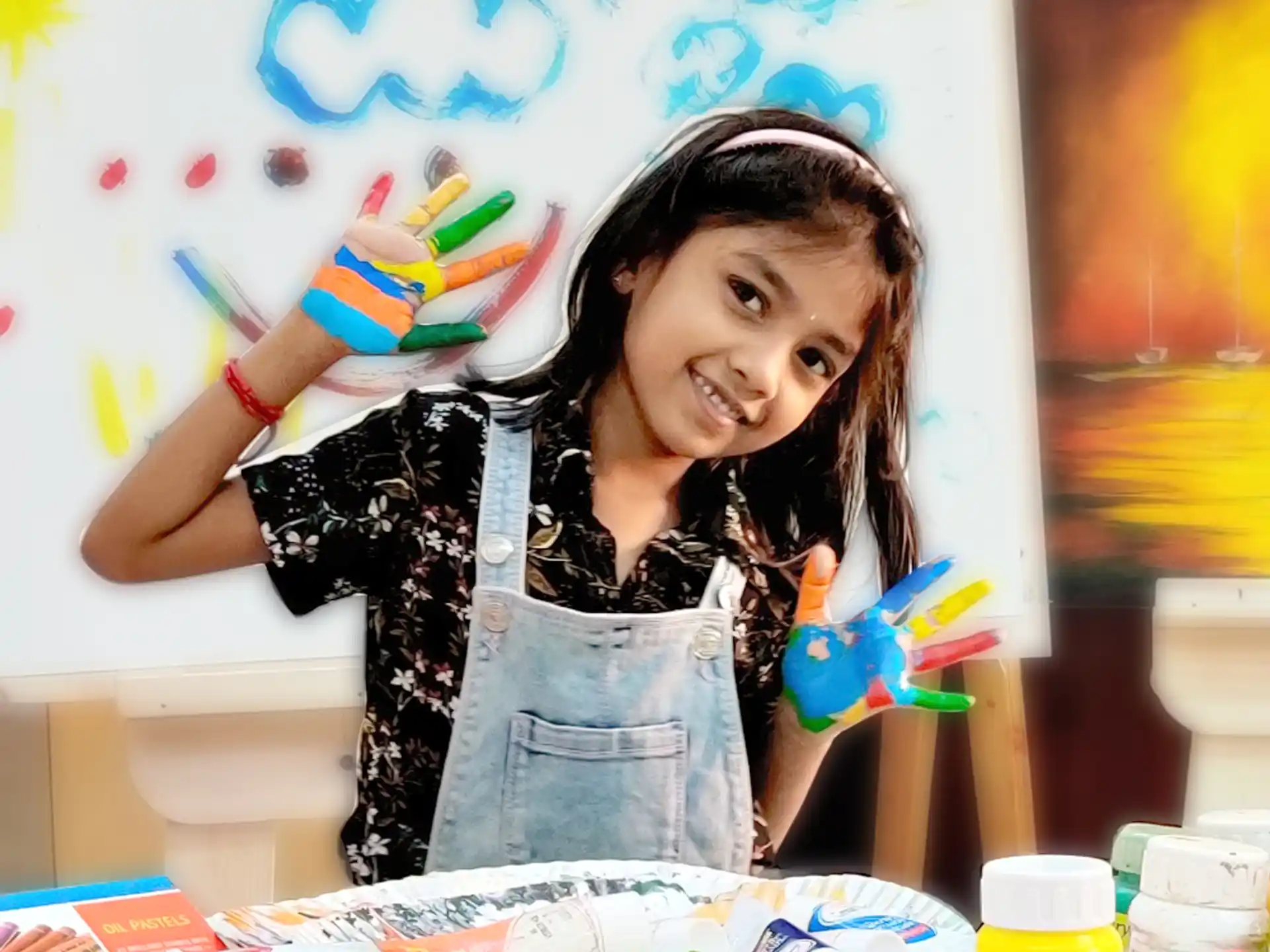 a girl holding a pencil