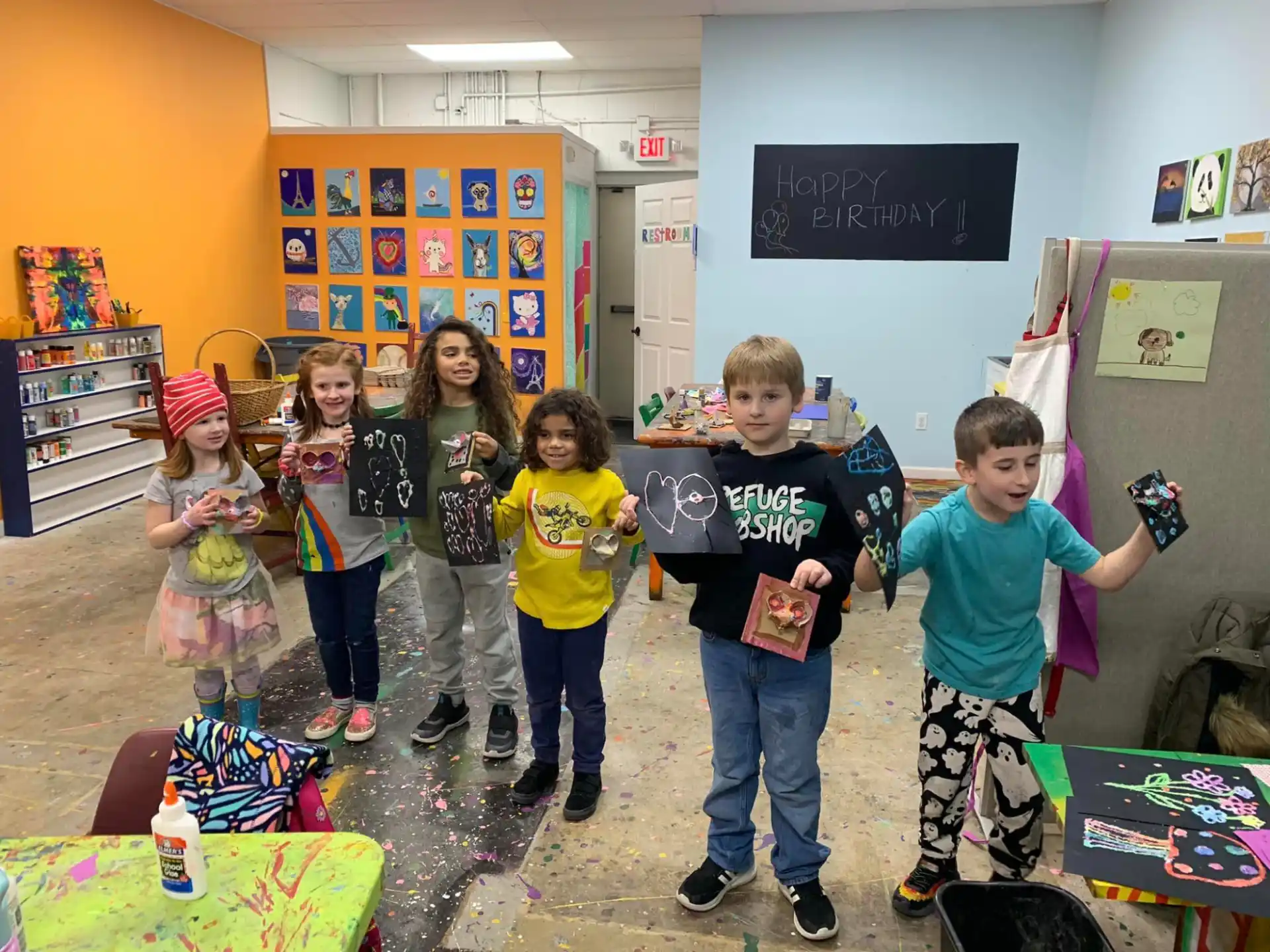 a group of children in a classroom