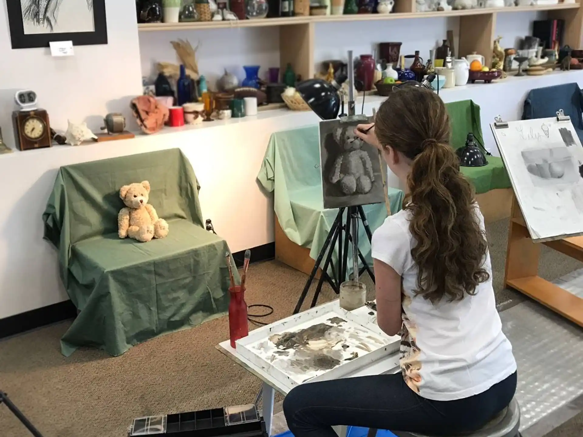 a person sitting at a desk