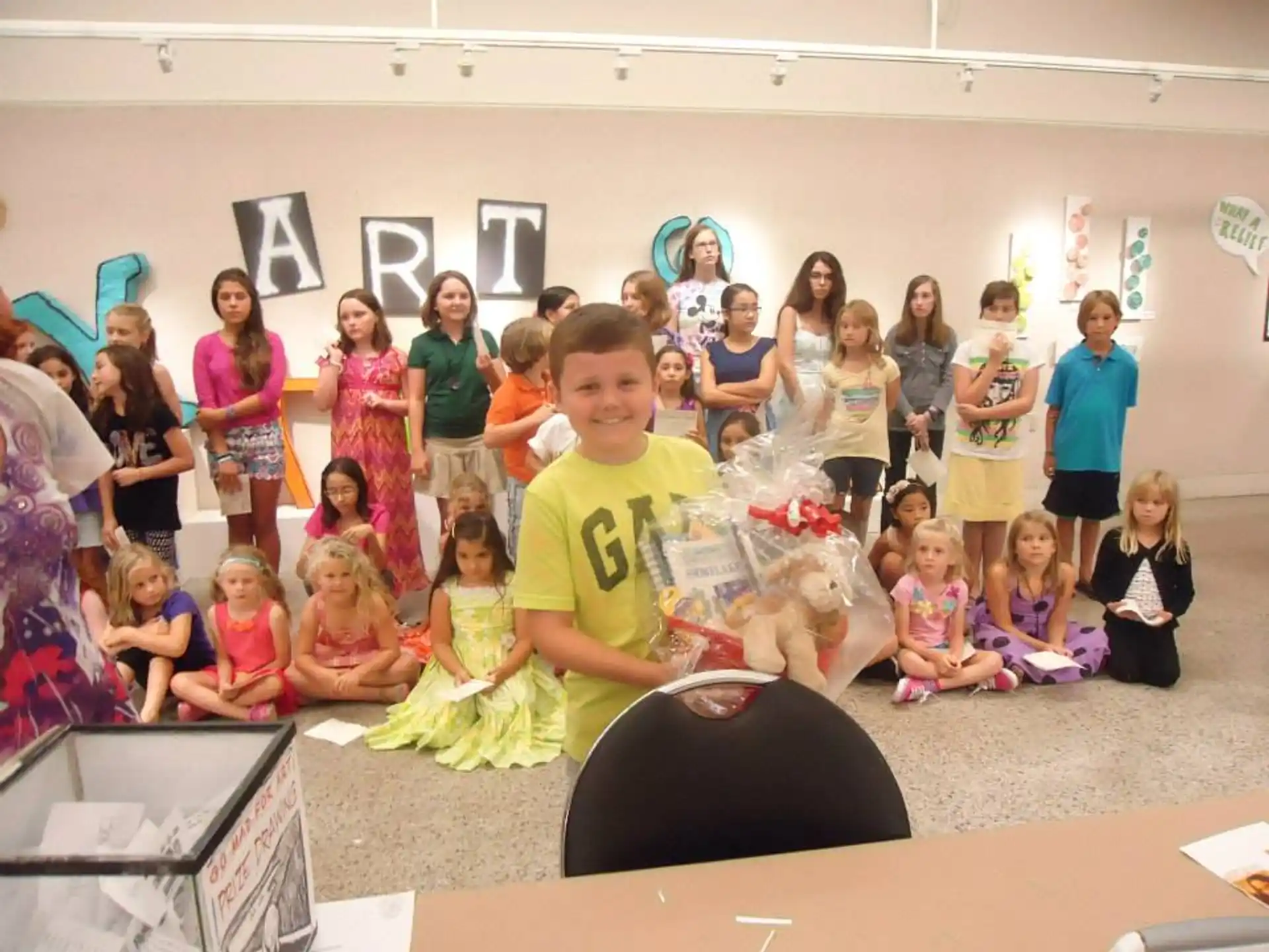 a group of children in a room
