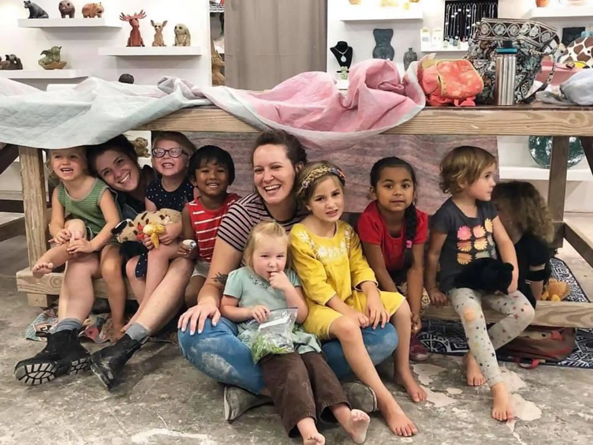 a group of people sitting on a couch
