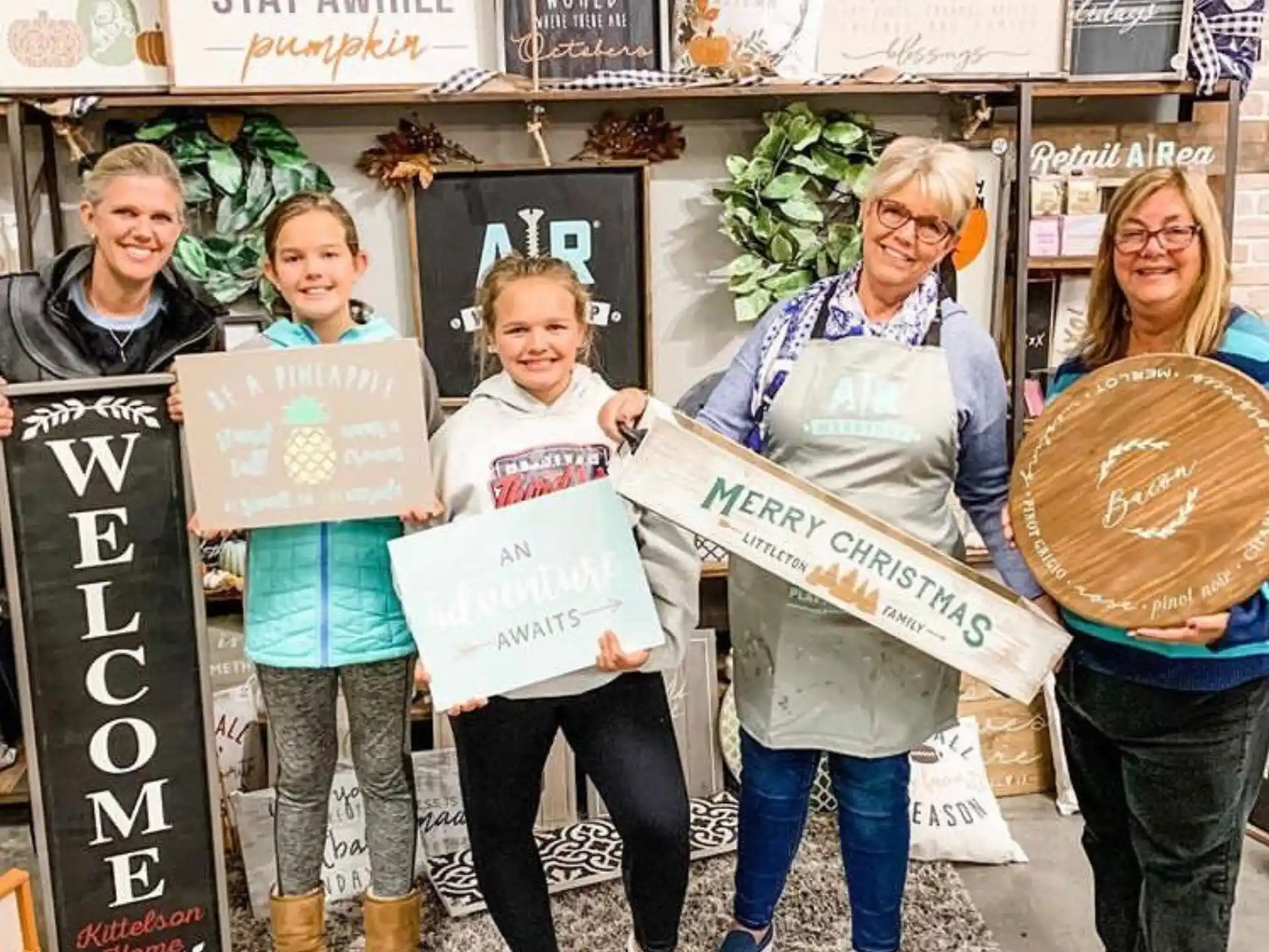 a group of people holding signs