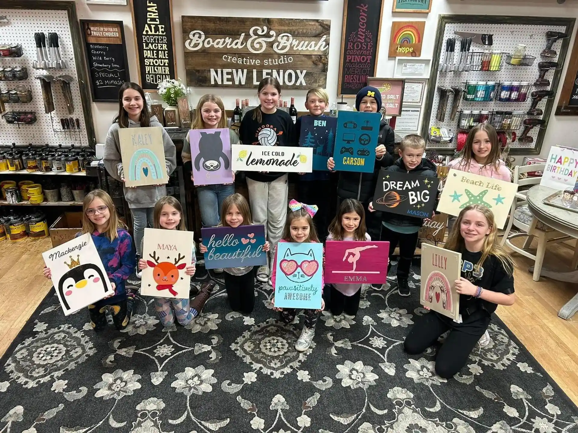 a group of people holding signs
