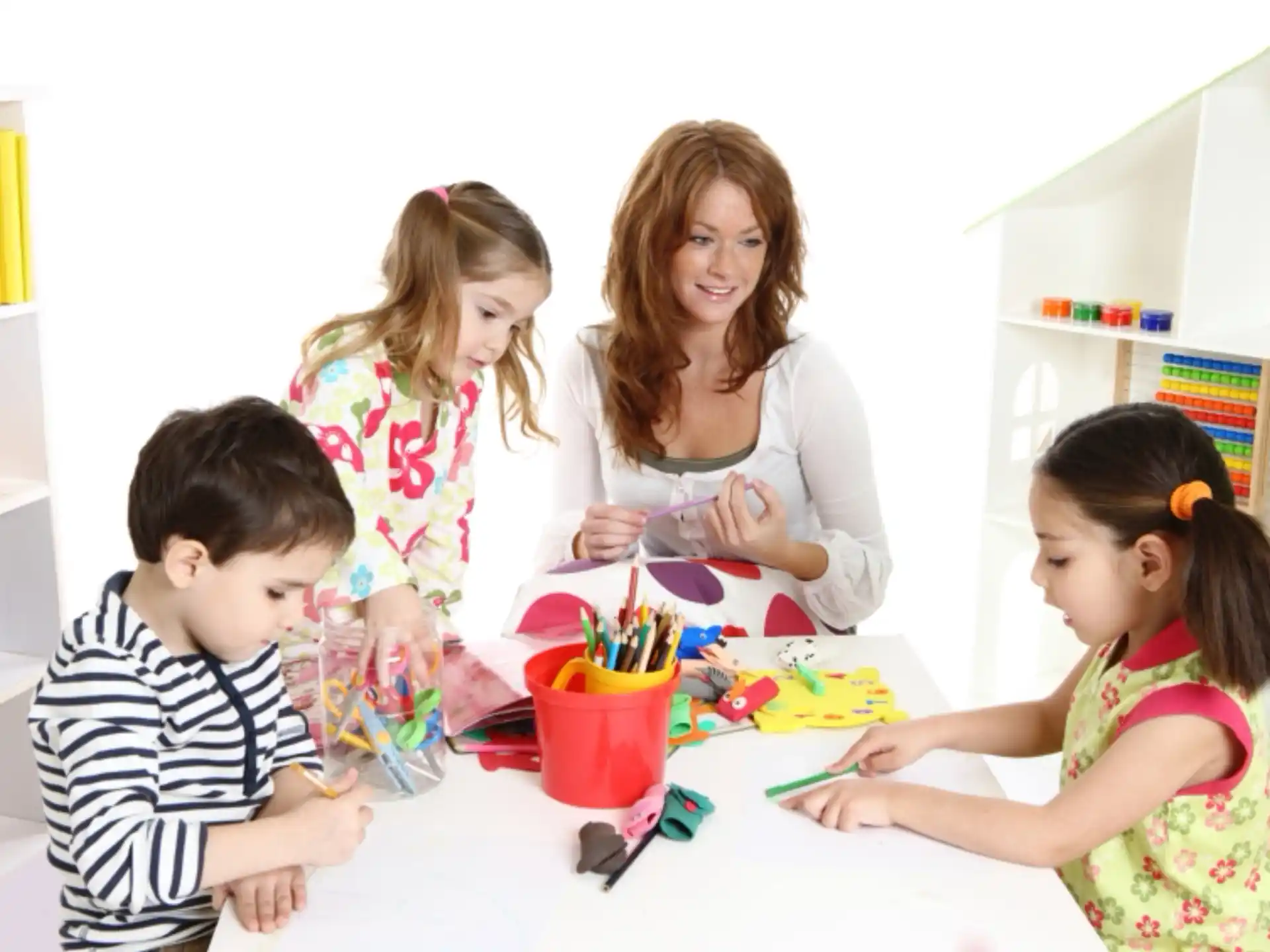 a person and several children