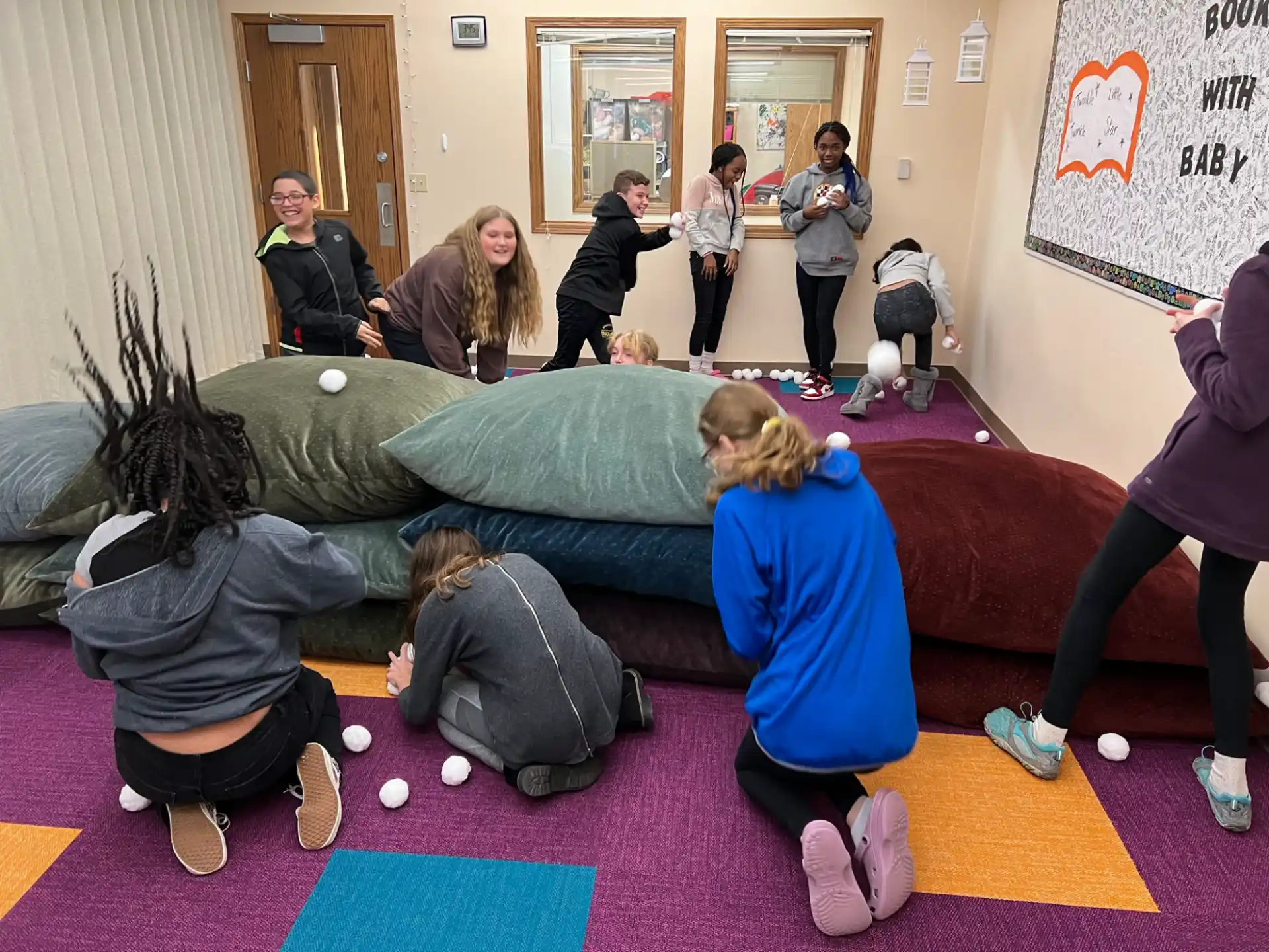 a group of people exercising