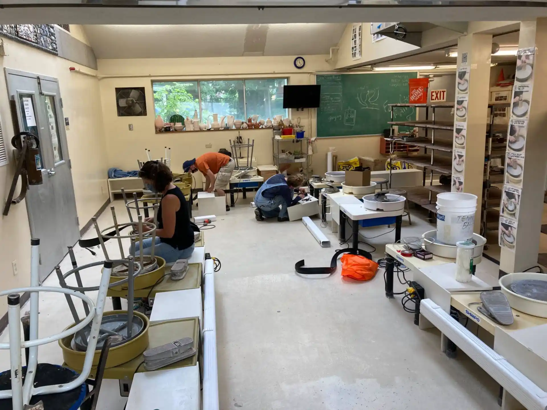 people working in a room