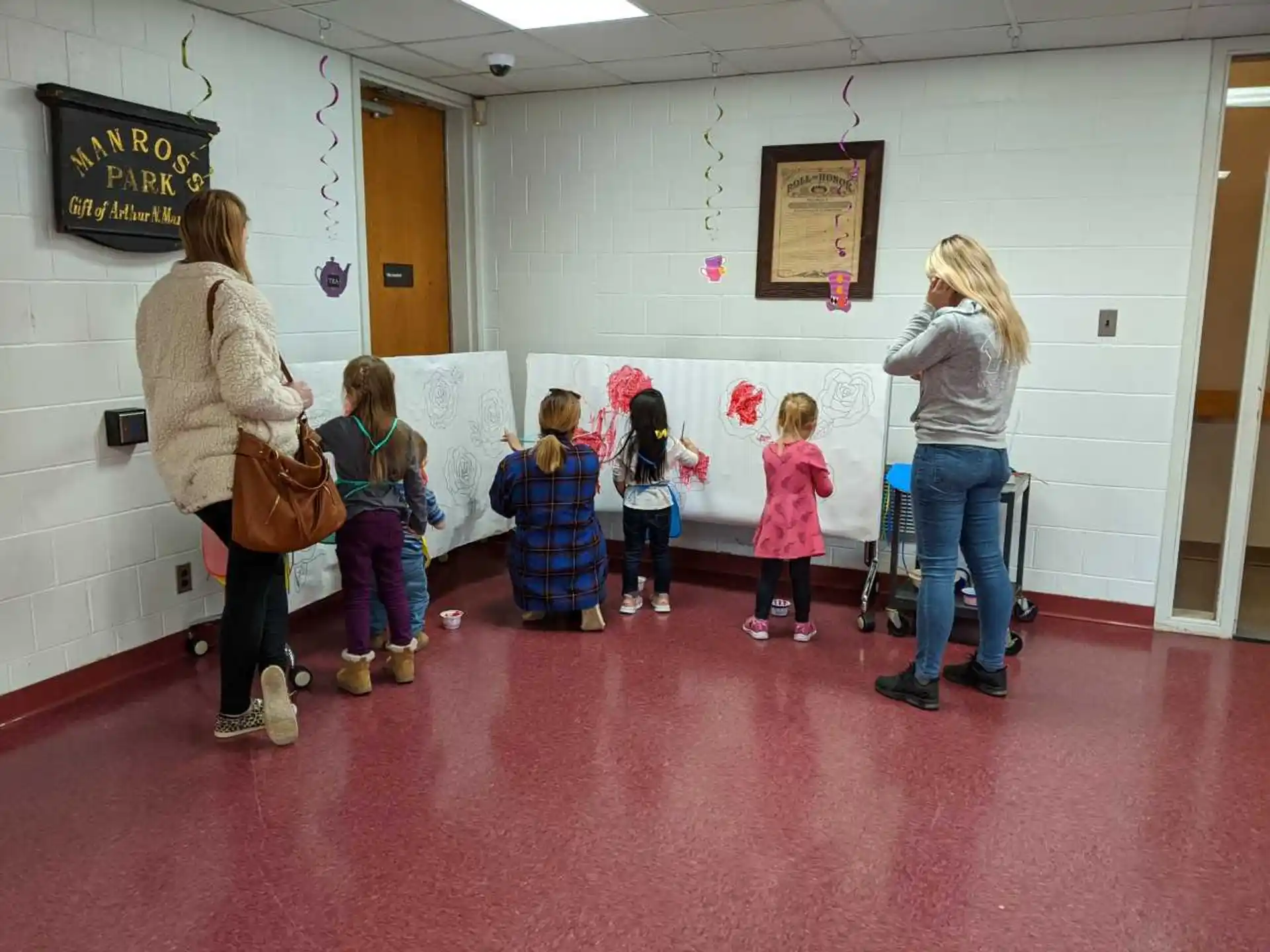 a group of people in a room