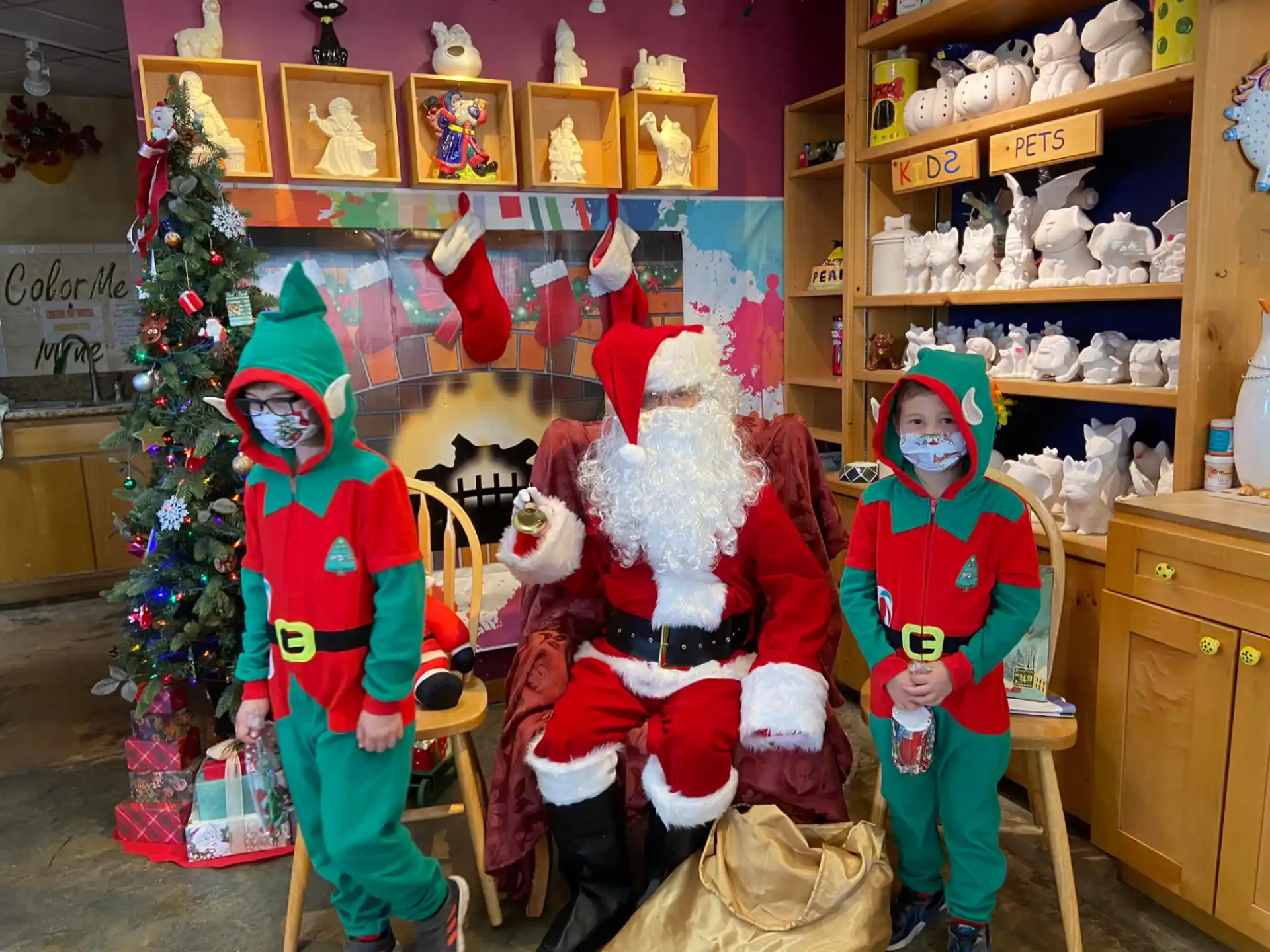 a group of people dressed as santa claus