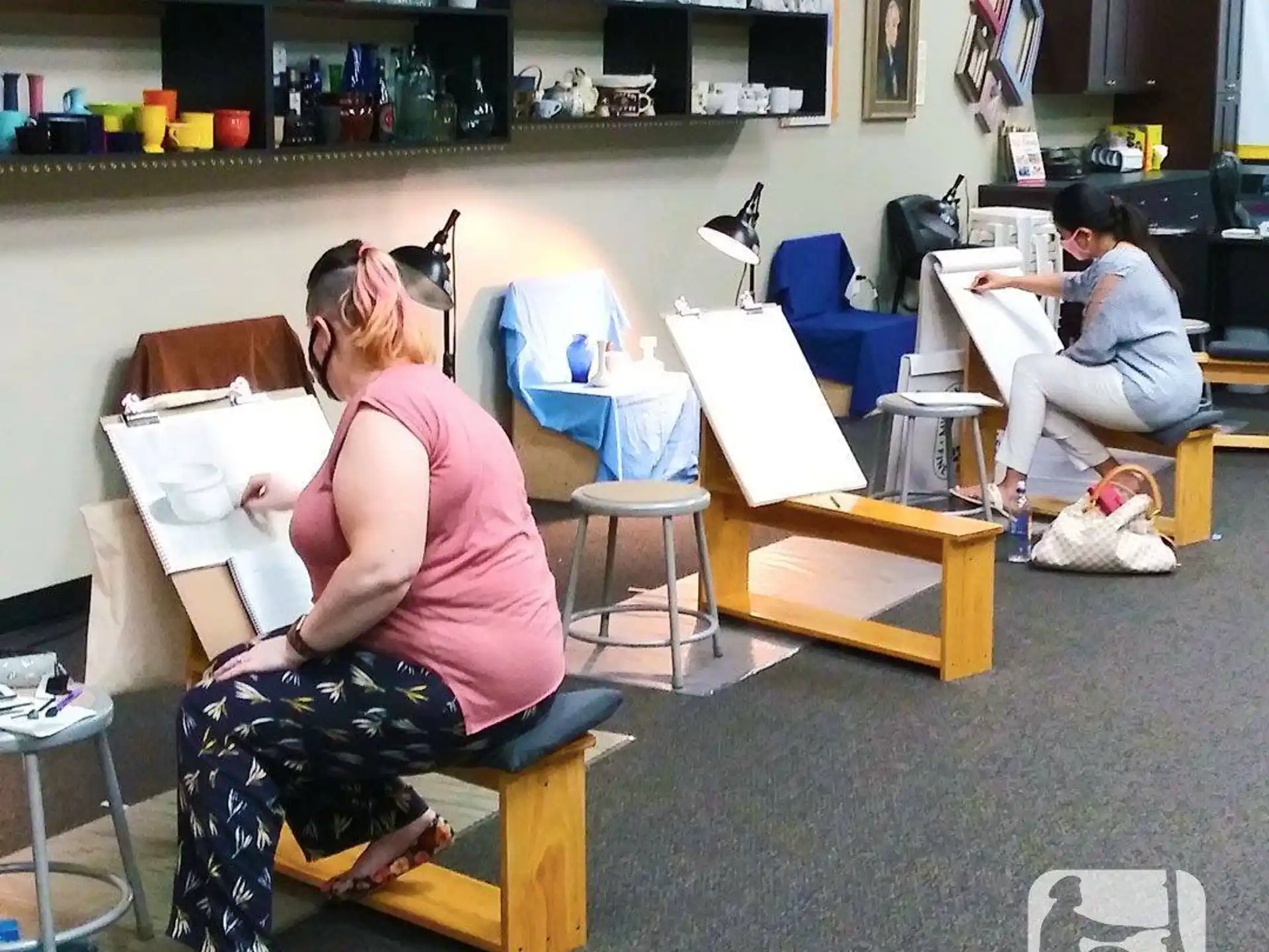 a woman sitting in a chair