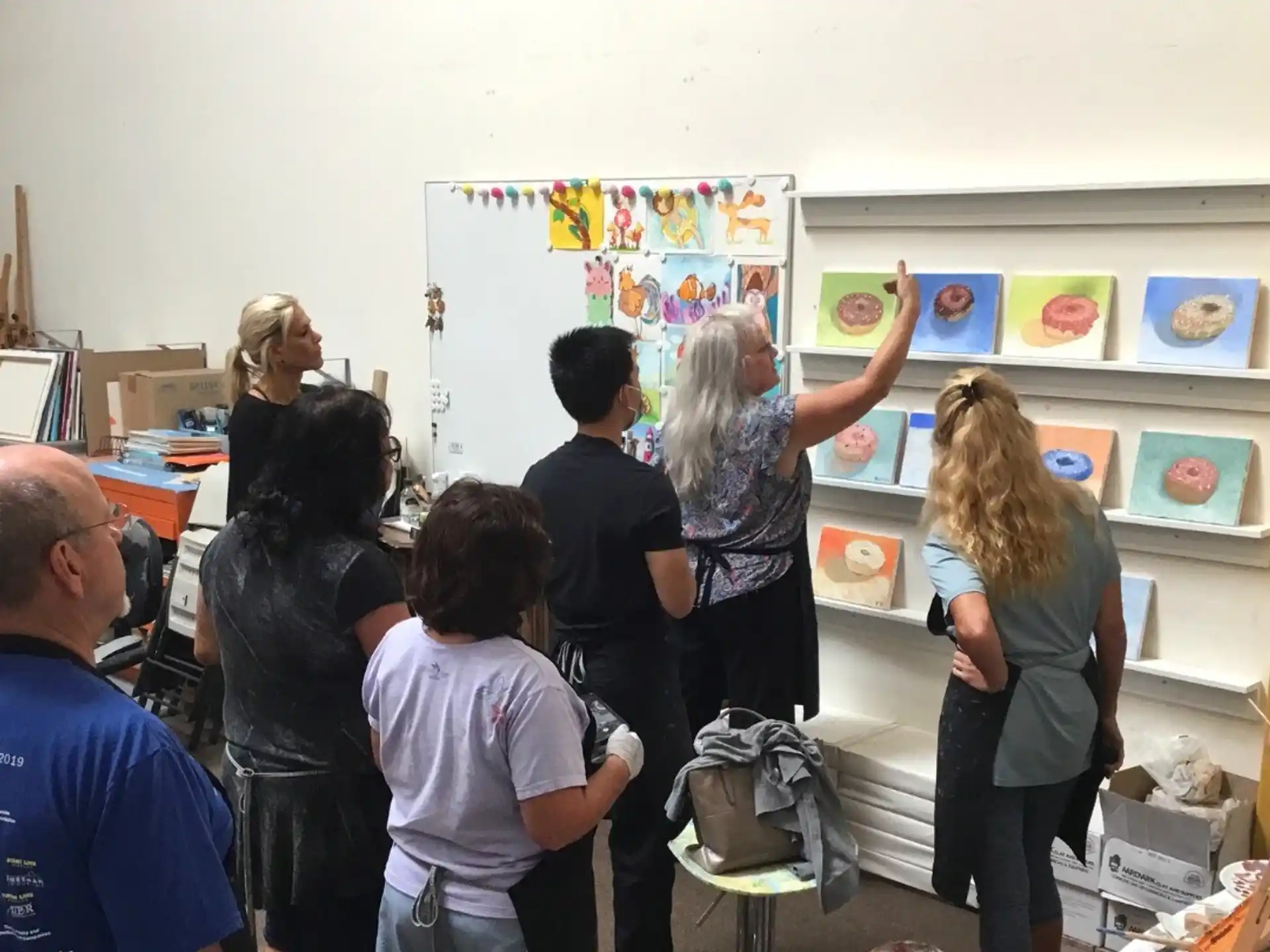 a group of people in a classroom