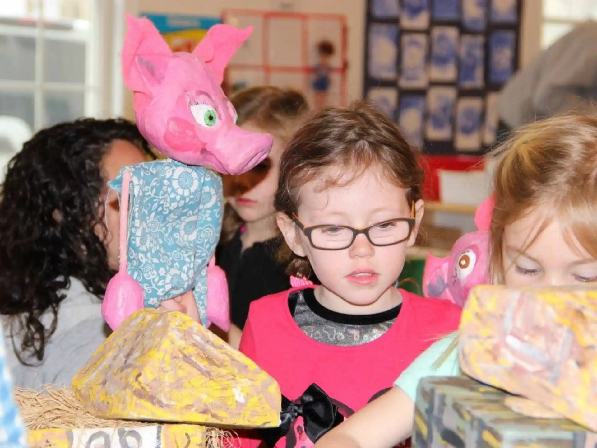 a group of children wearing bunny ears