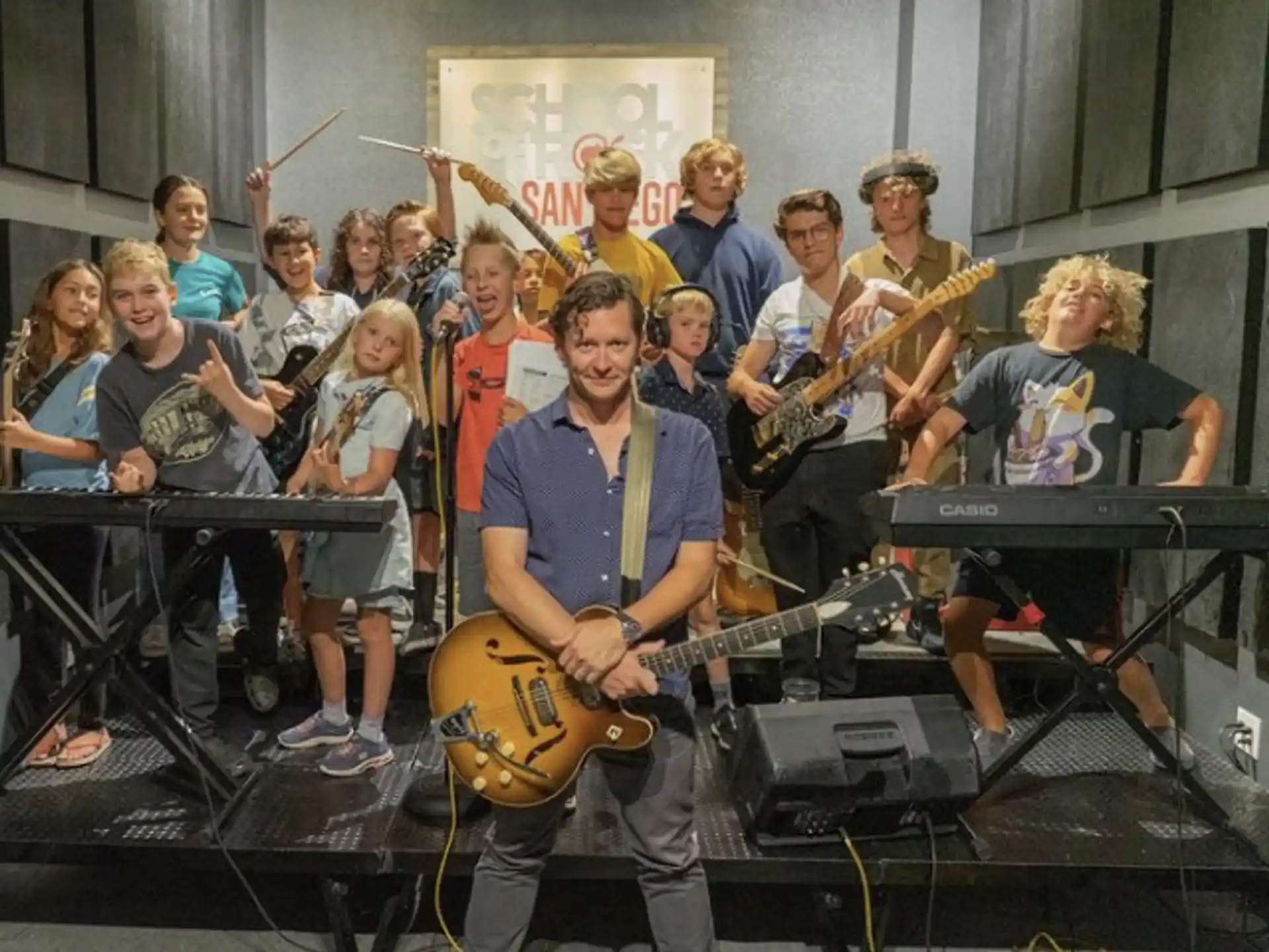a group of people playing instruments