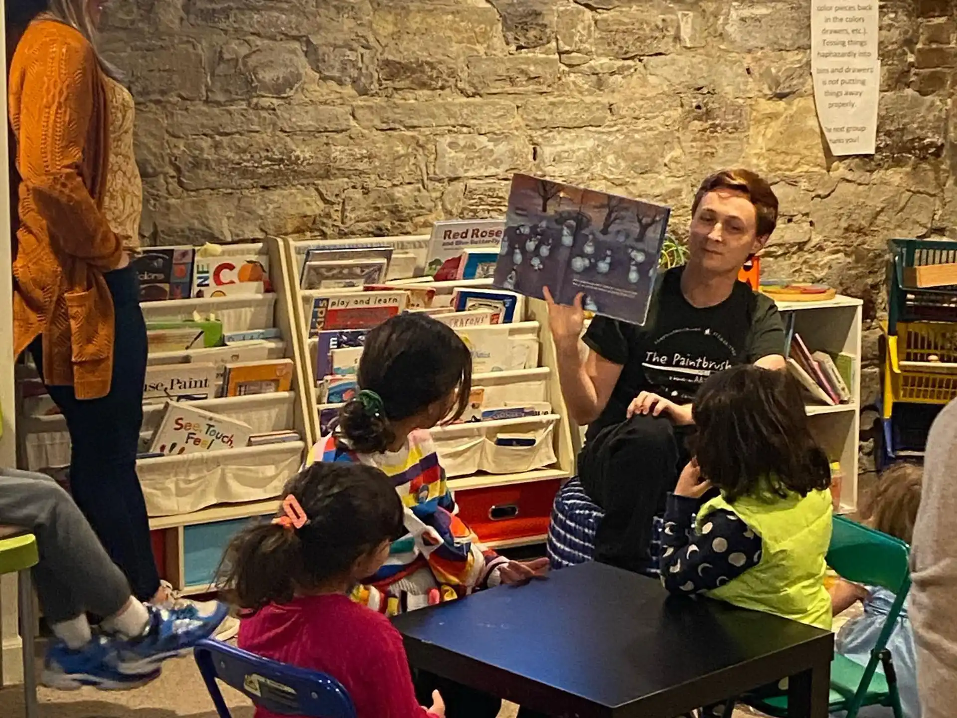 a group of children in a classroom