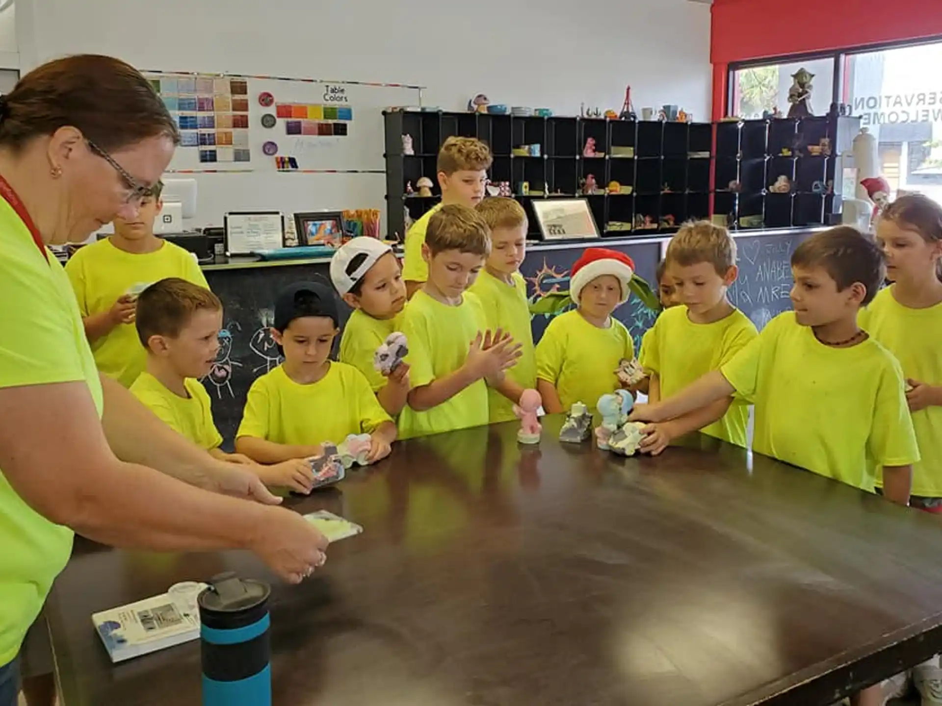 a group of children in a classroom