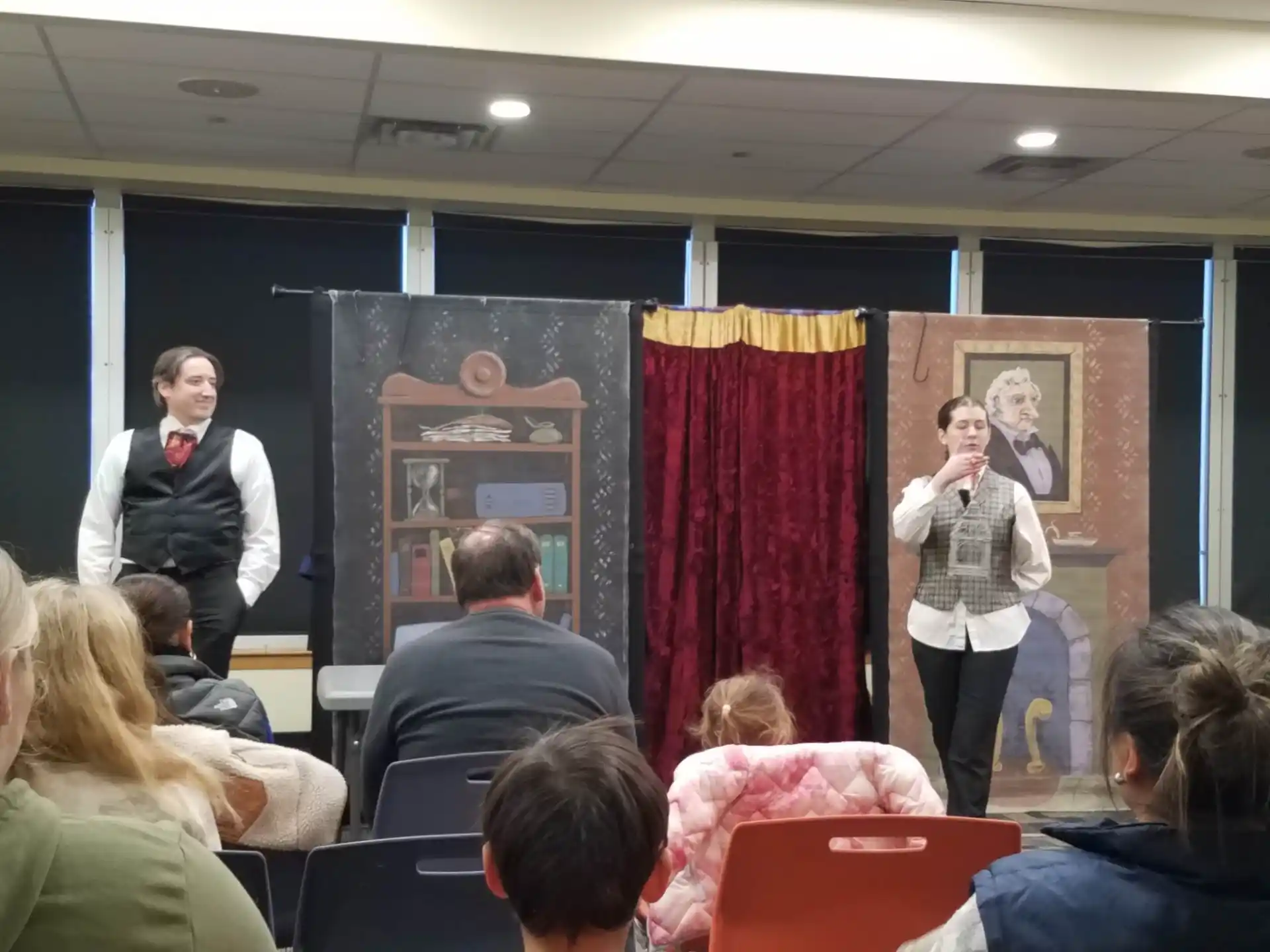 a group of people in a room