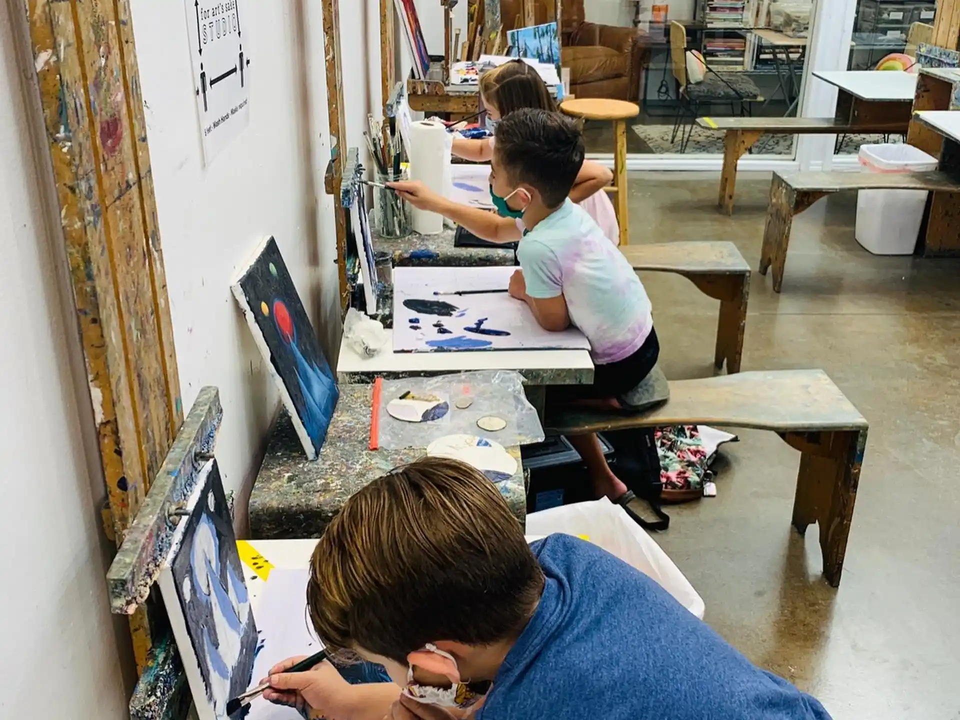 a few people working on a project