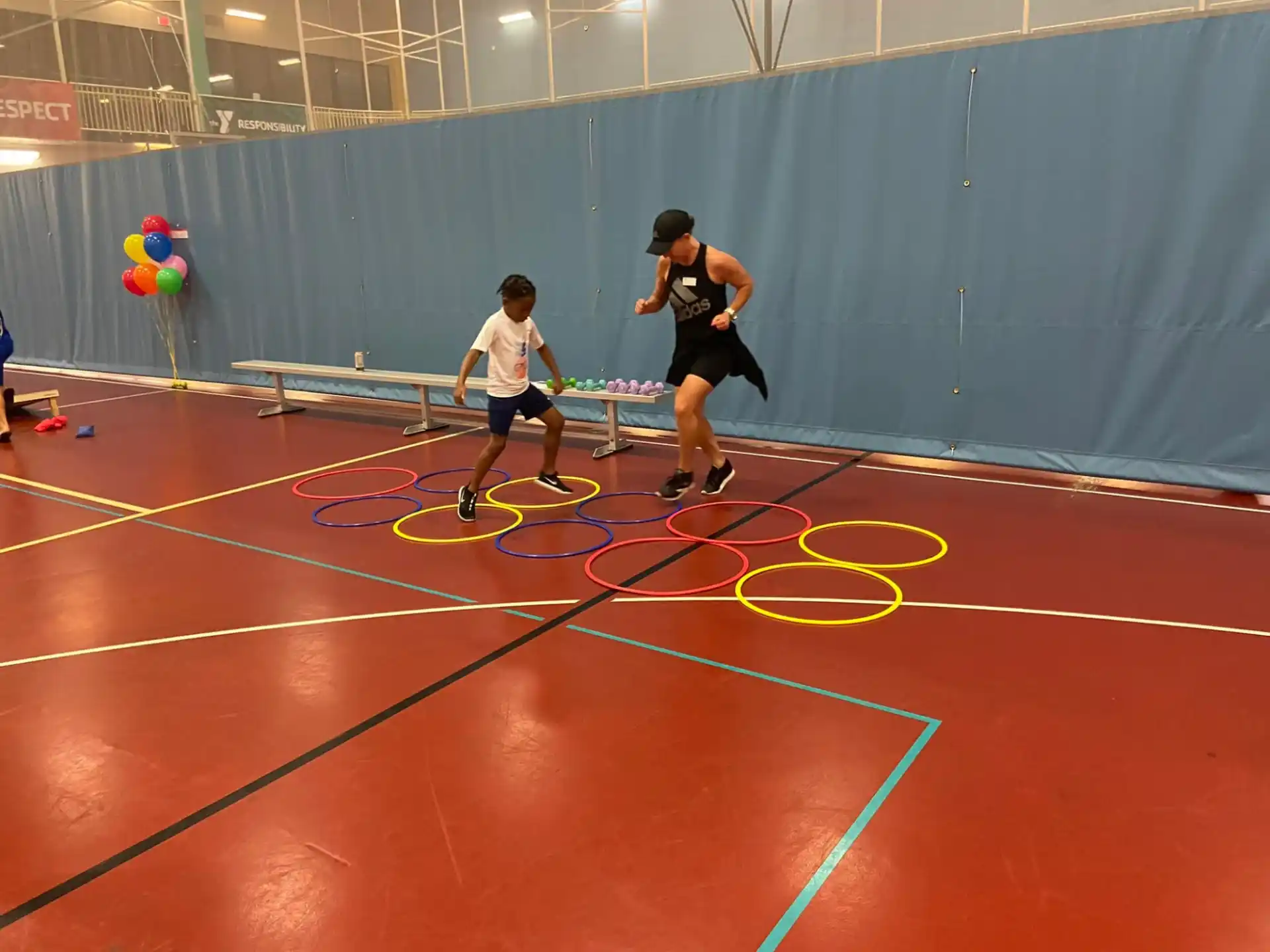 a group of people playing a game