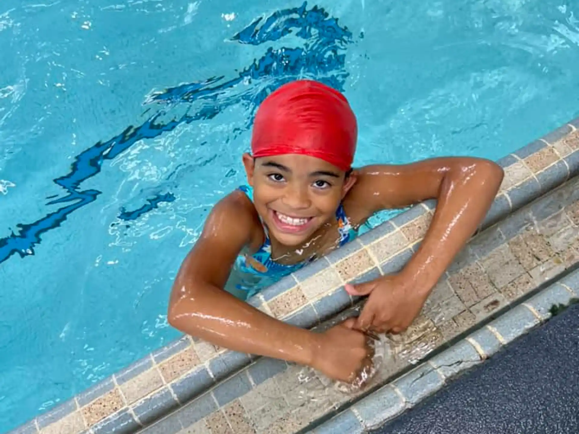a person in a pool