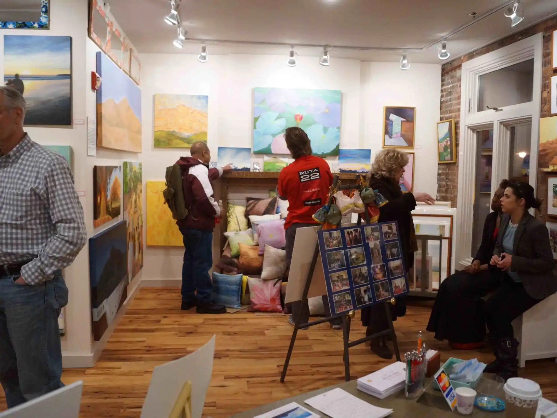 a group of people in a room
