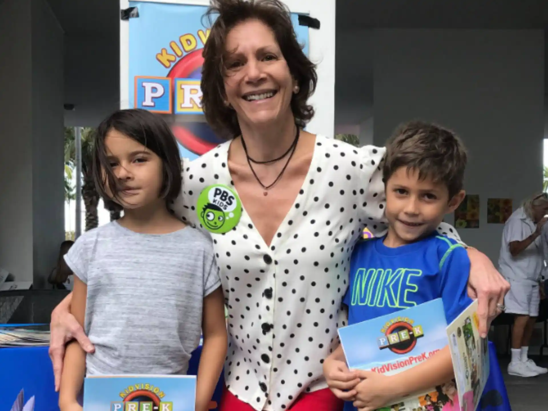 a person and two children
