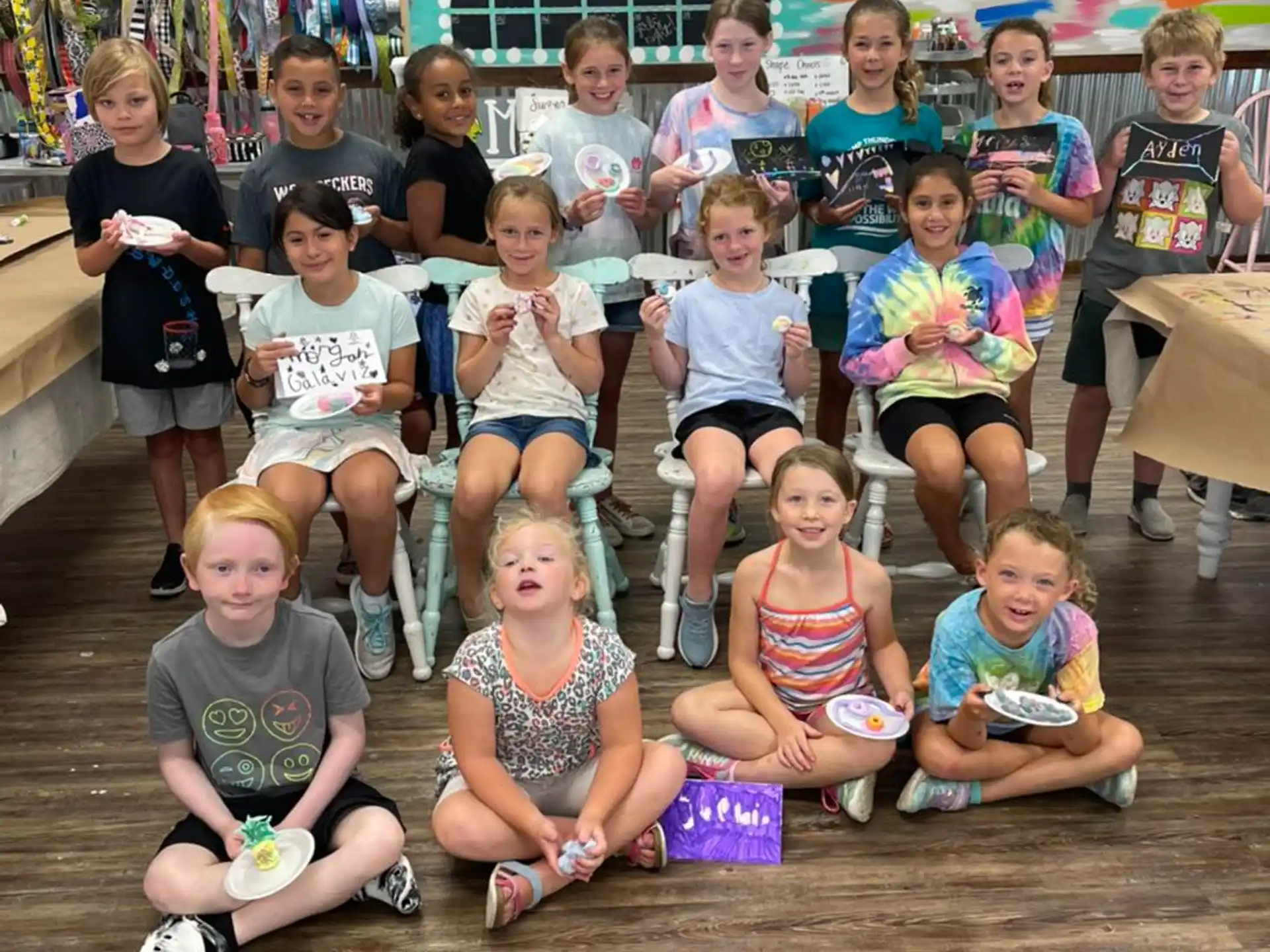 a group of children posing for a photo