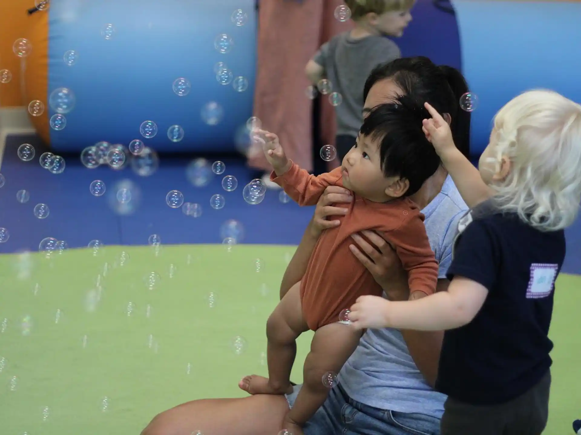 a person holding a baby