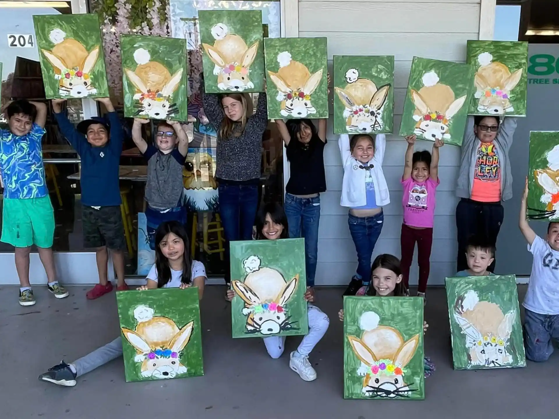 a group of children posing for a photo