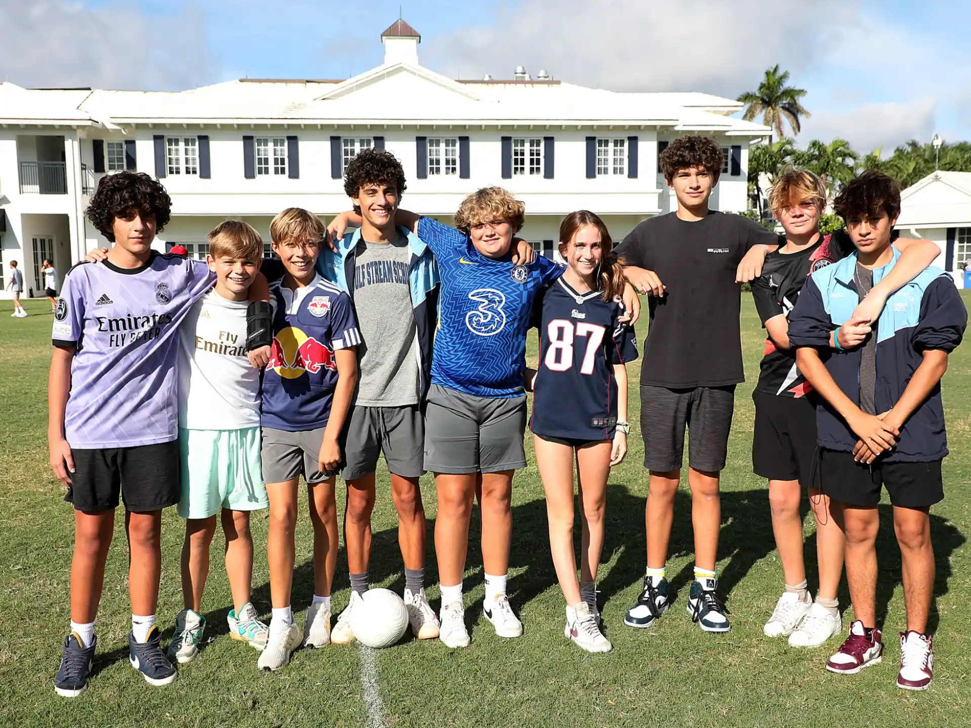 a group of boys posing for a picture